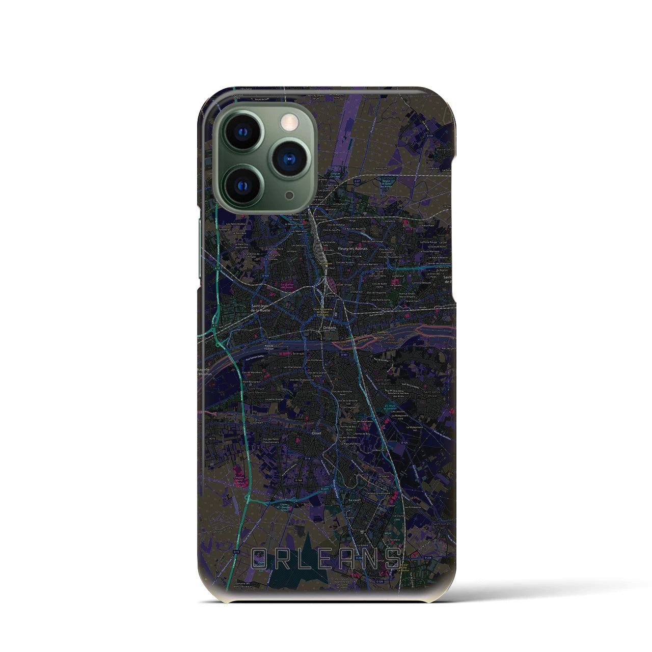 【オルレアン(フランス)】地図柄iPhoneケース(バックカバータイプ)