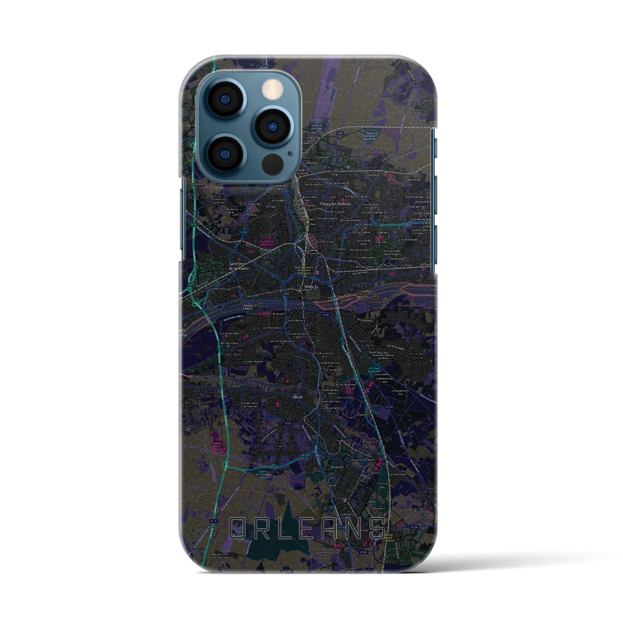 【オルレアン(フランス)】地図柄iPhoneケース(バックカバータイプ)