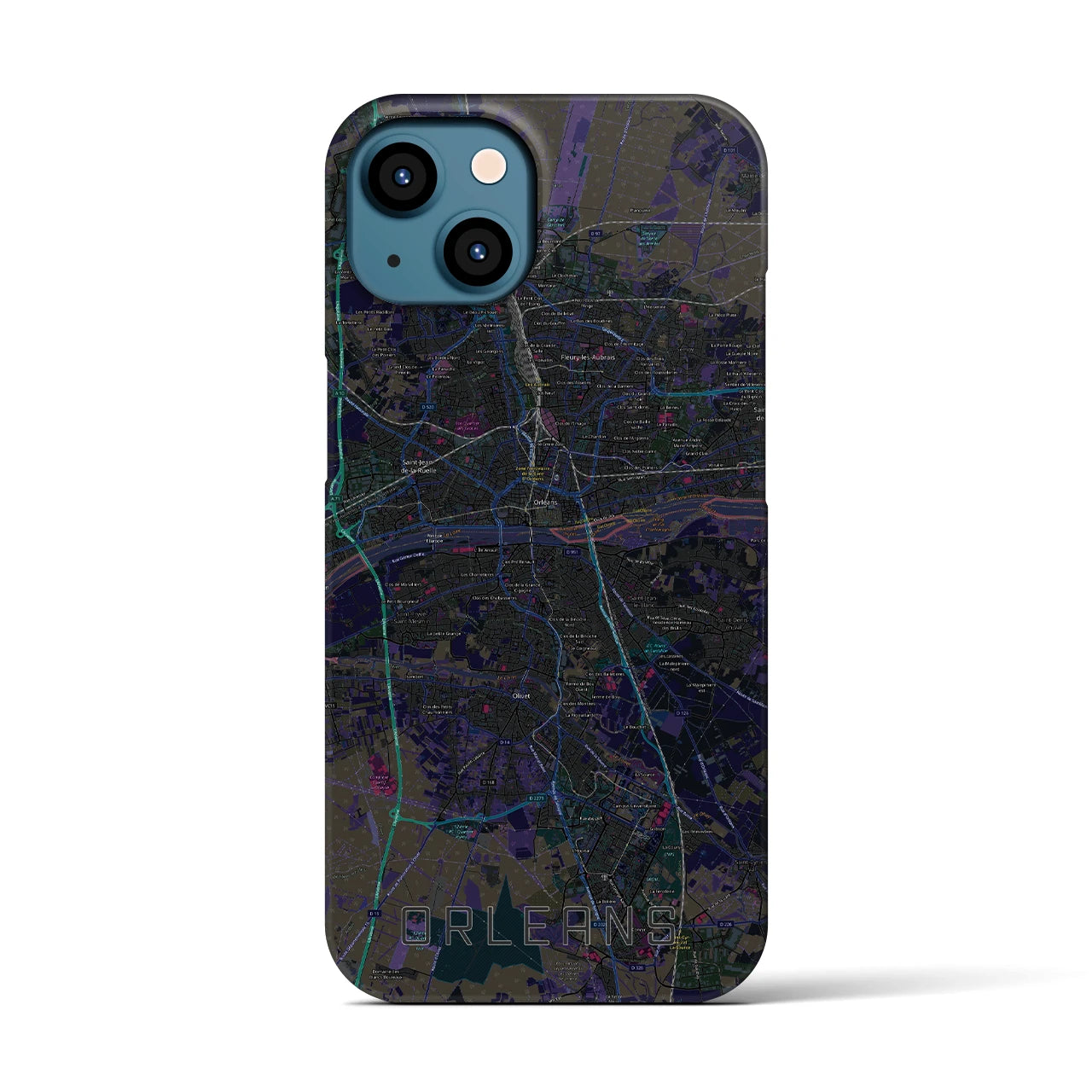 【オルレアン(フランス)】地図柄iPhoneケース(バックカバータイプ)