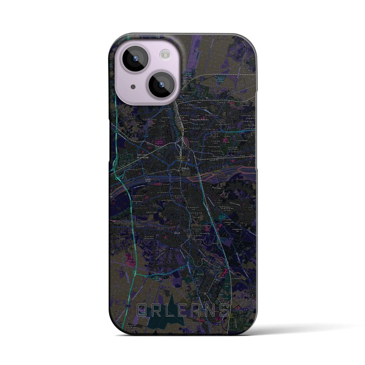 【オルレアン(フランス)】地図柄iPhoneケース(バックカバータイプ)