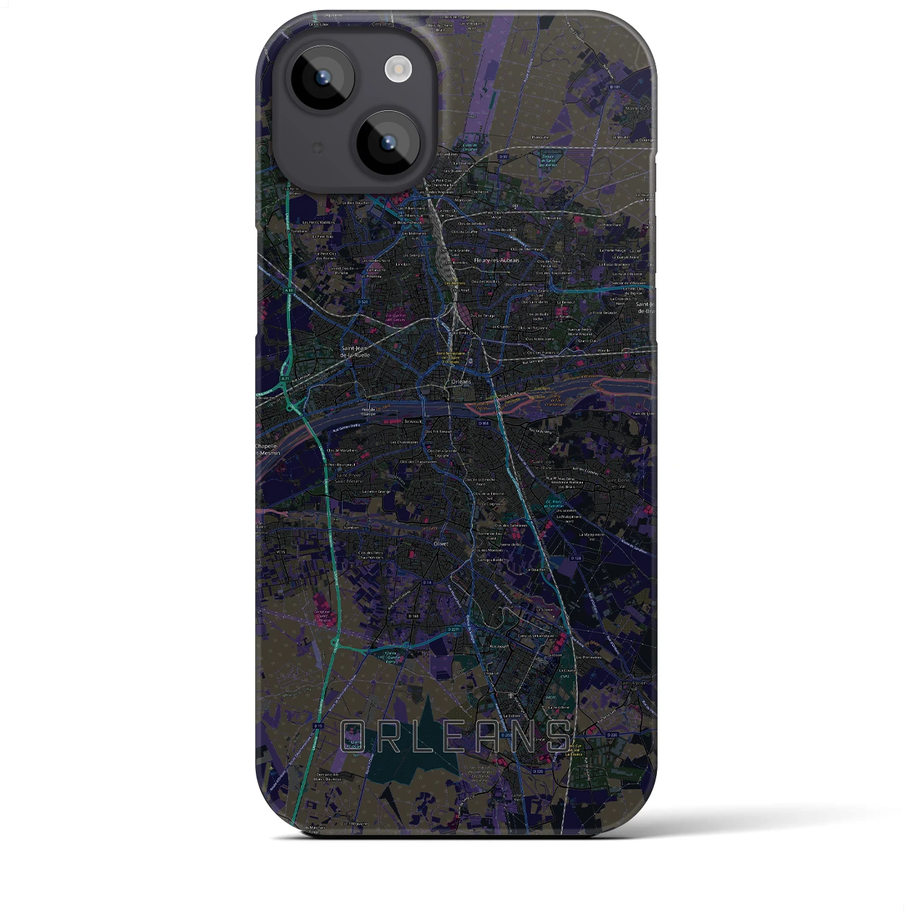 【オルレアン(フランス)】地図柄iPhoneケース(バックカバータイプ)