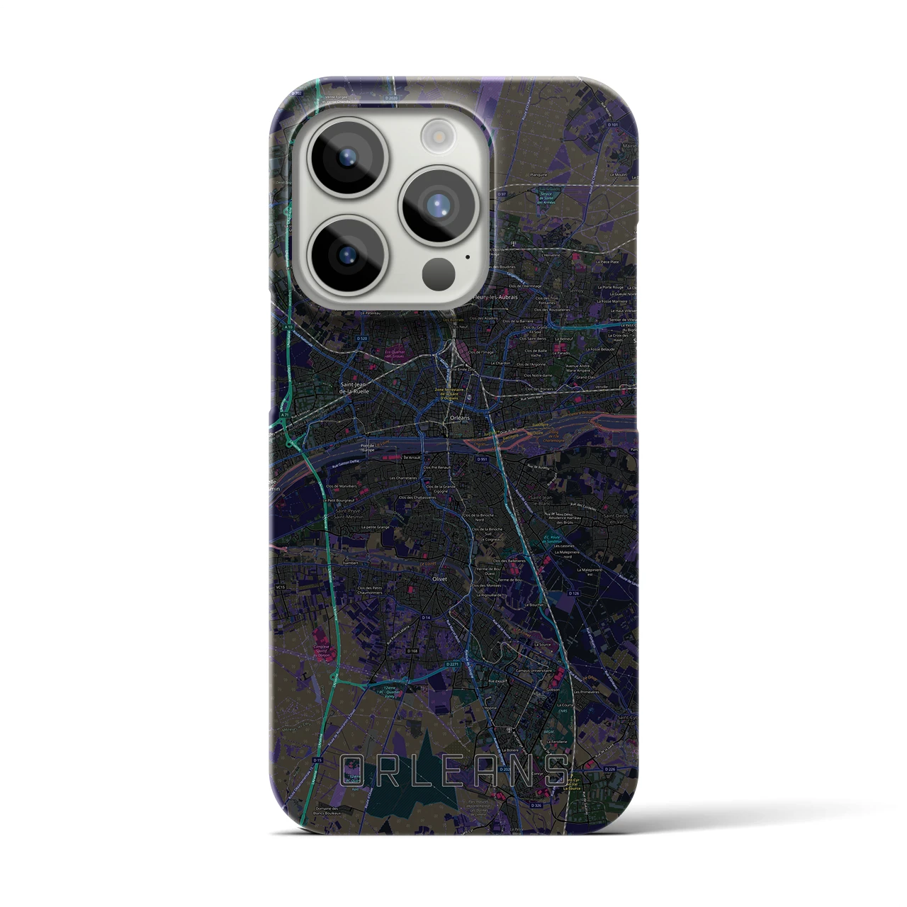 【オルレアン(フランス)】地図柄iPhoneケース(バックカバータイプ)