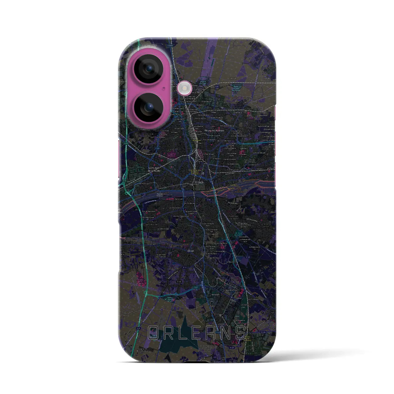 【オルレアン(フランス)】地図柄iPhoneケース(バックカバータイプ)