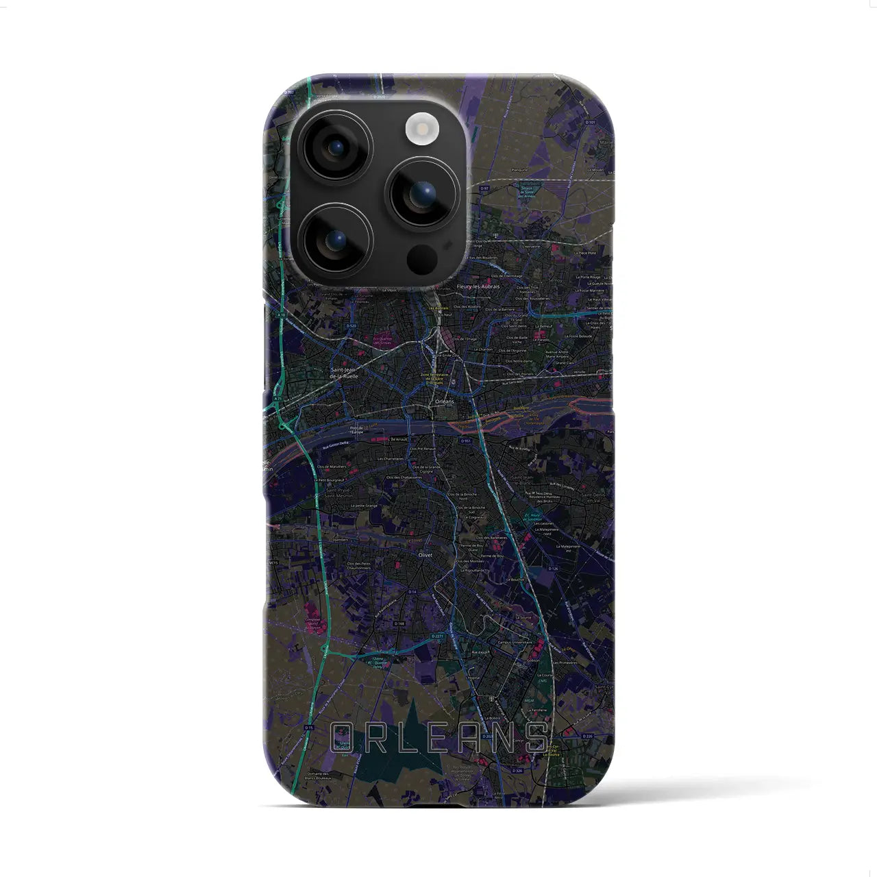 【オルレアン(フランス)】地図柄iPhoneケース(バックカバータイプ)