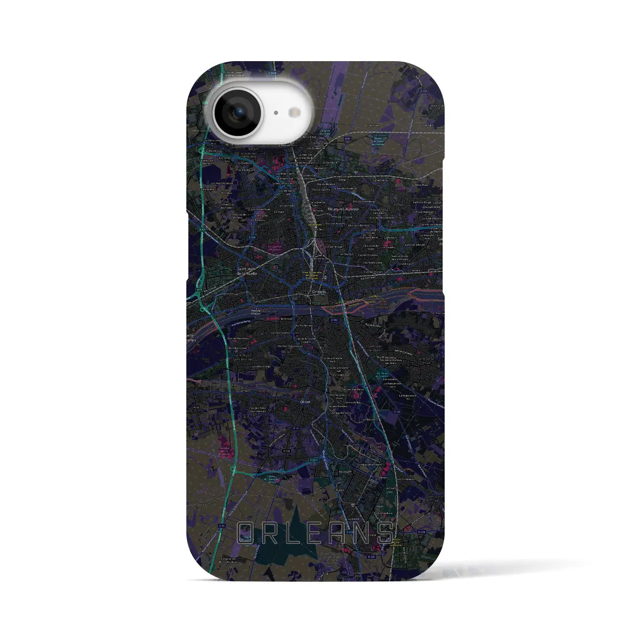 【オルレアン(フランス)】地図柄iPhoneケース(バックカバータイプ)