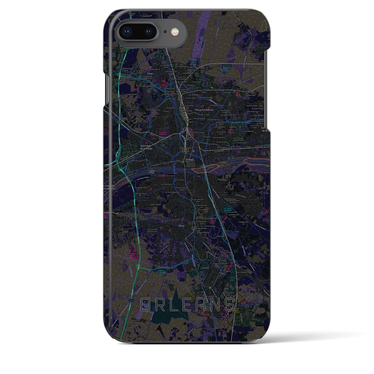 【オルレアン(フランス)】地図柄iPhoneケース(バックカバータイプ)