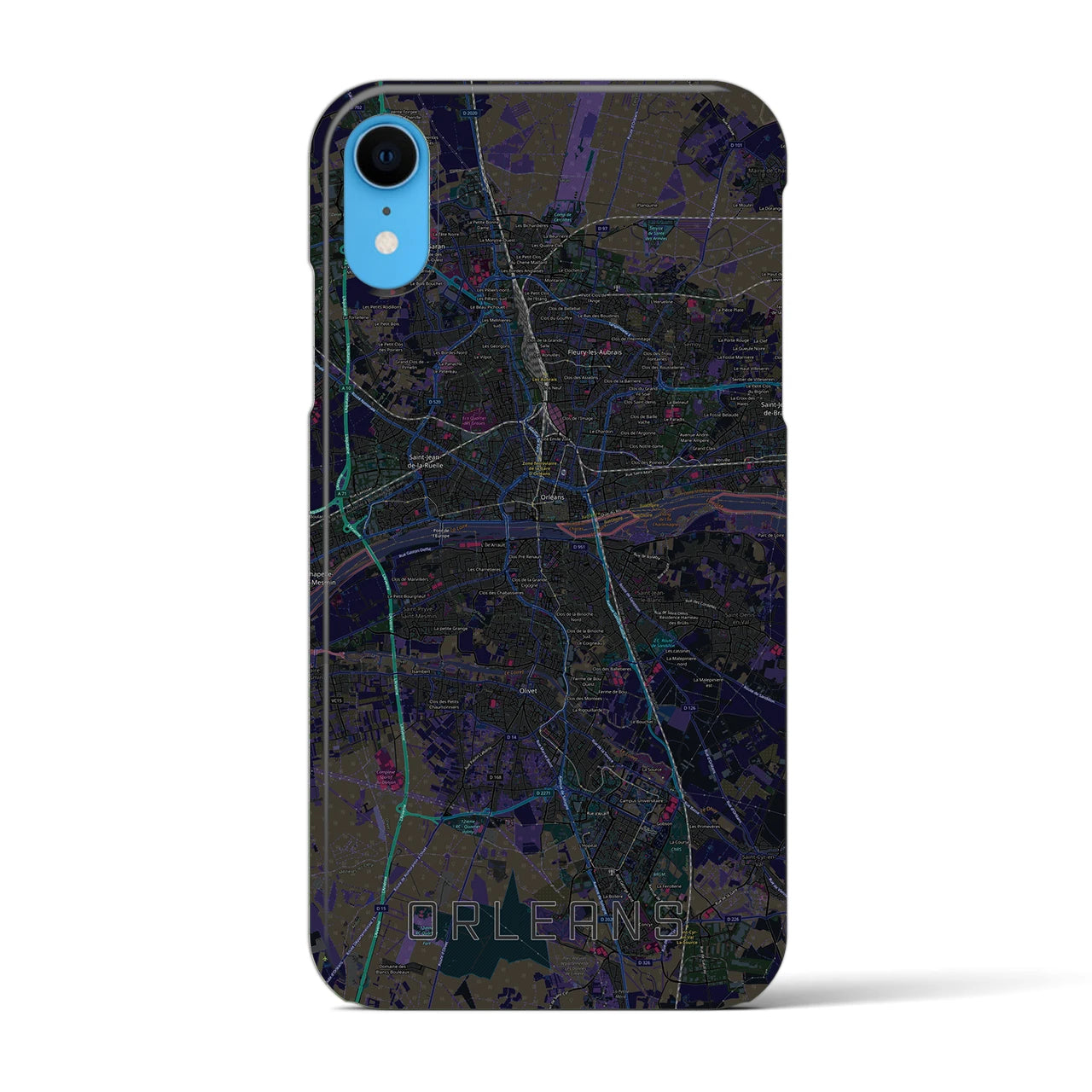 【オルレアン(フランス)】地図柄iPhoneケース(バックカバータイプ)