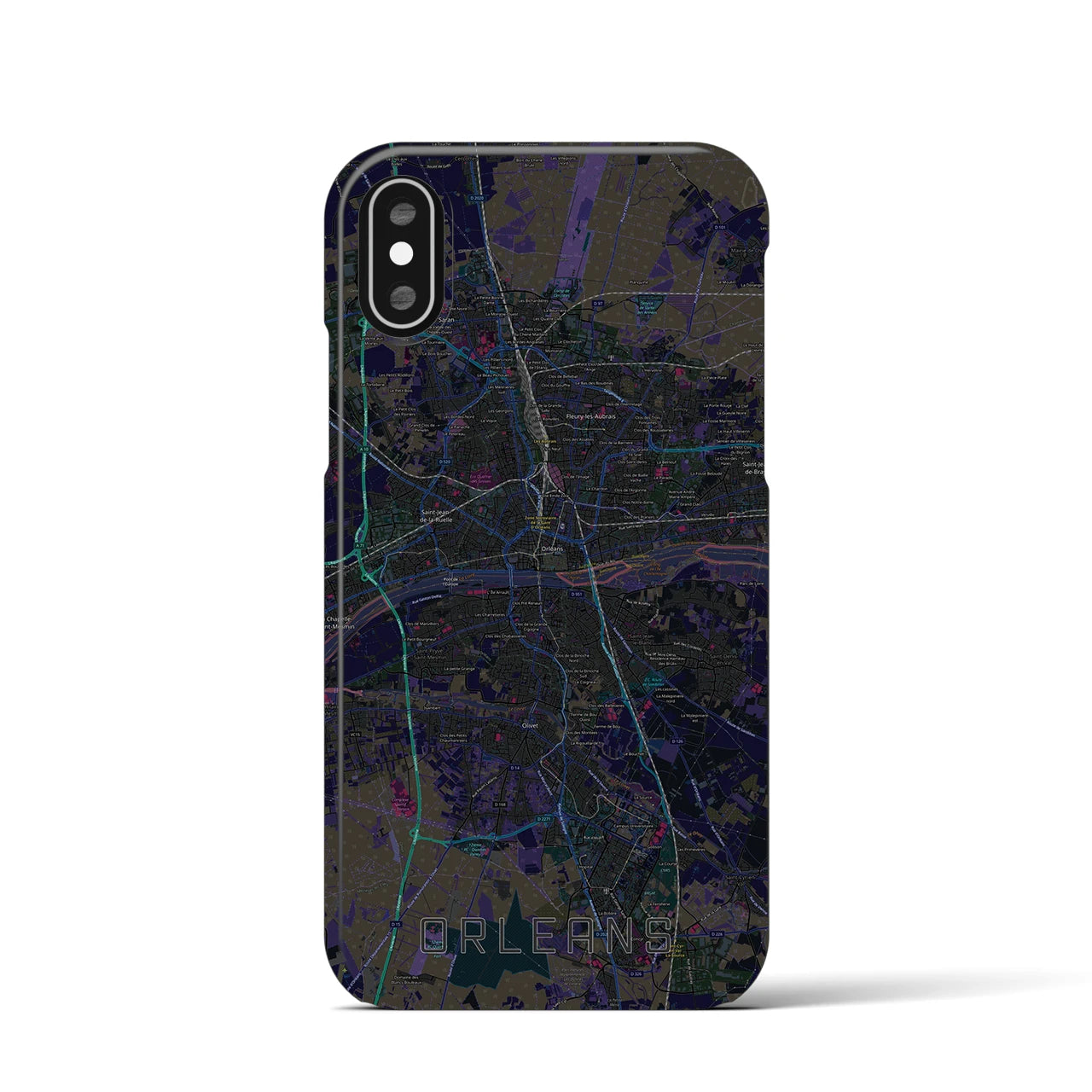 【オルレアン(フランス)】地図柄iPhoneケース(バックカバータイプ)