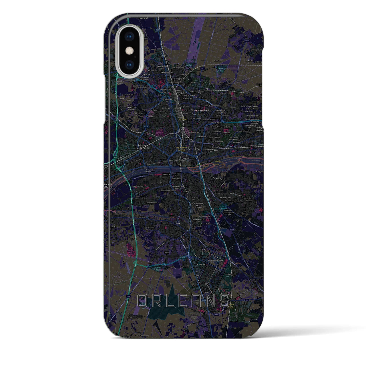 【オルレアン(フランス)】地図柄iPhoneケース(バックカバータイプ)