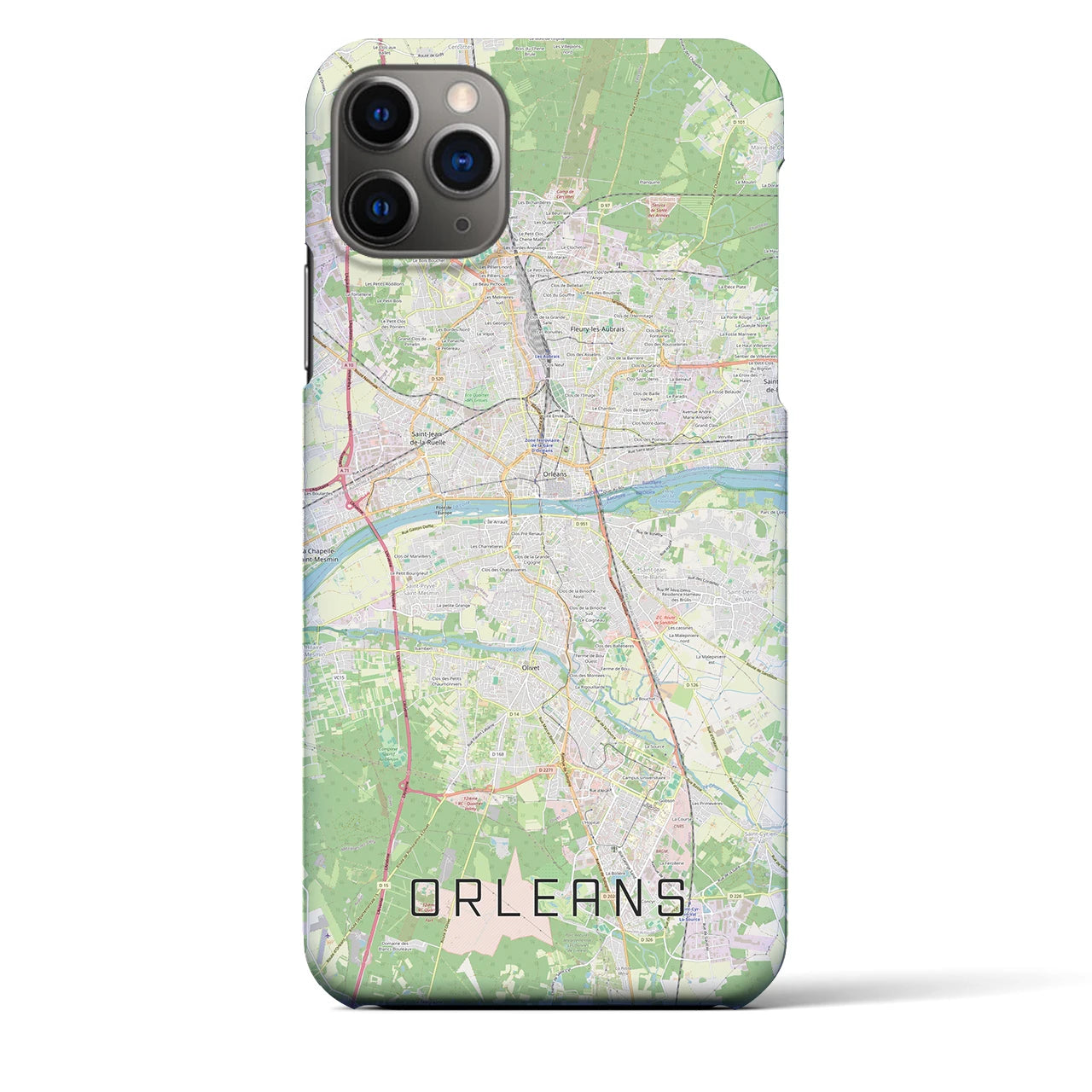 【オルレアン(フランス)】地図柄iPhoneケース(バックカバータイプ)