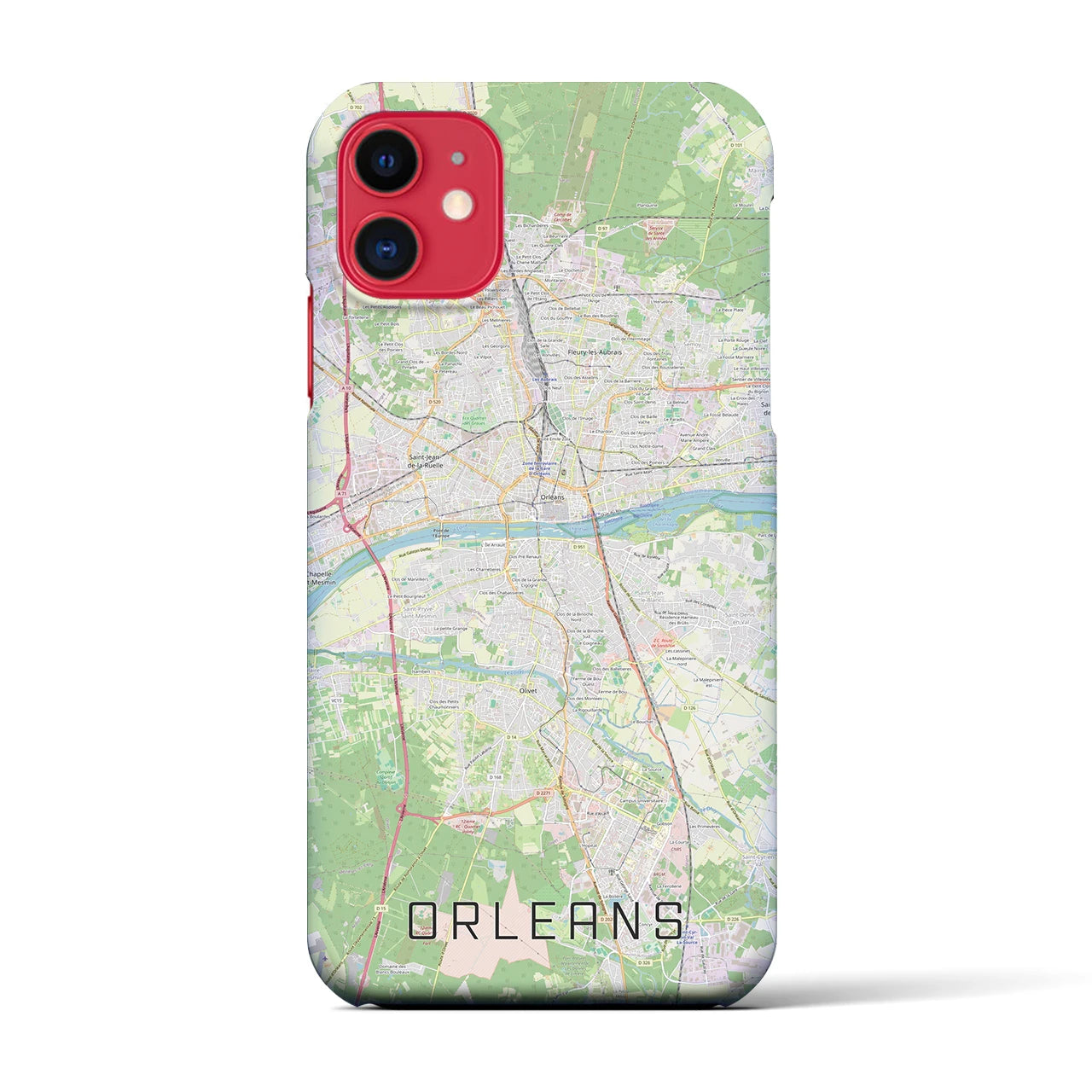【オルレアン(フランス)】地図柄iPhoneケース(バックカバータイプ)