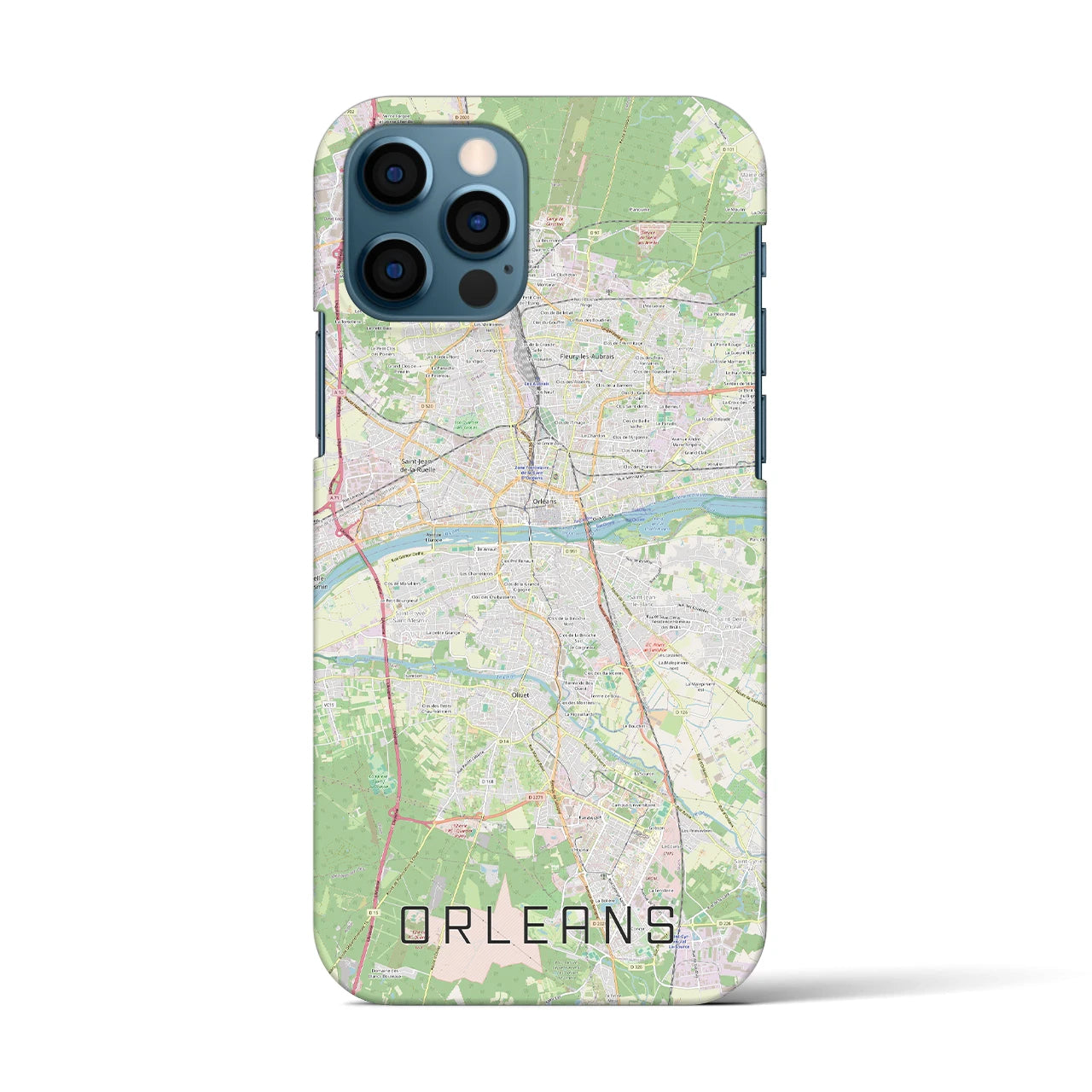 【オルレアン(フランス)】地図柄iPhoneケース(バックカバータイプ)