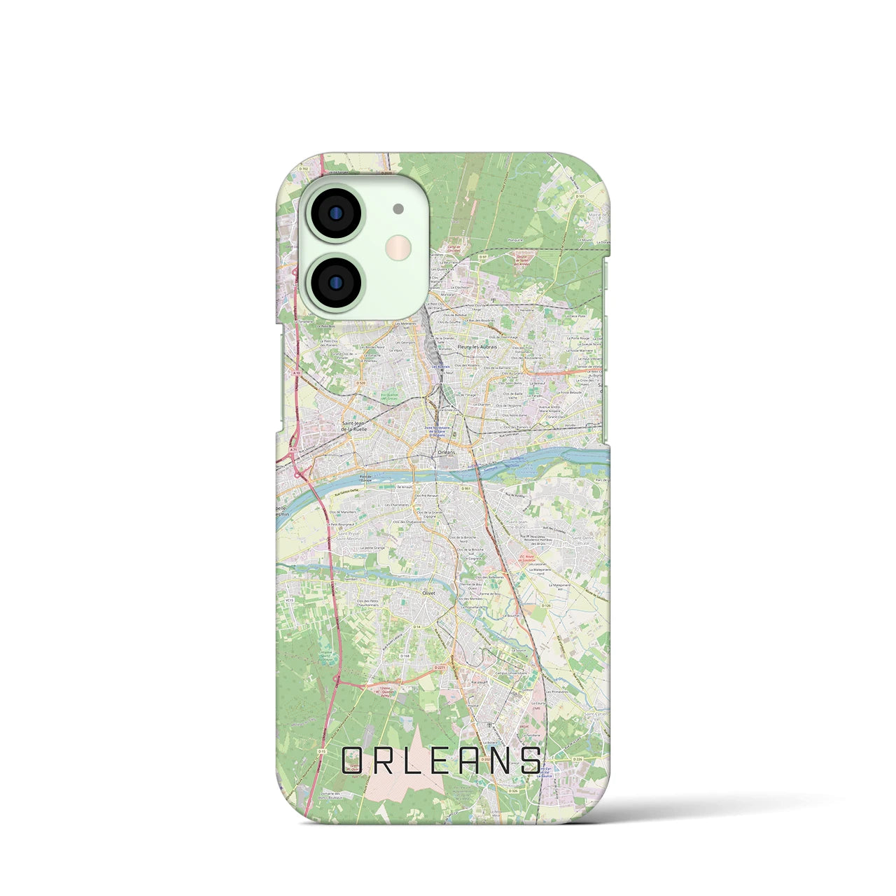 【オルレアン(フランス)】地図柄iPhoneケース(バックカバータイプ)