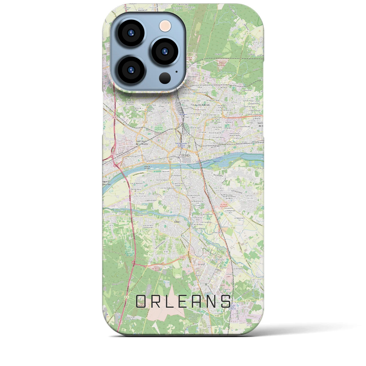 【オルレアン(フランス)】地図柄iPhoneケース(バックカバータイプ)
