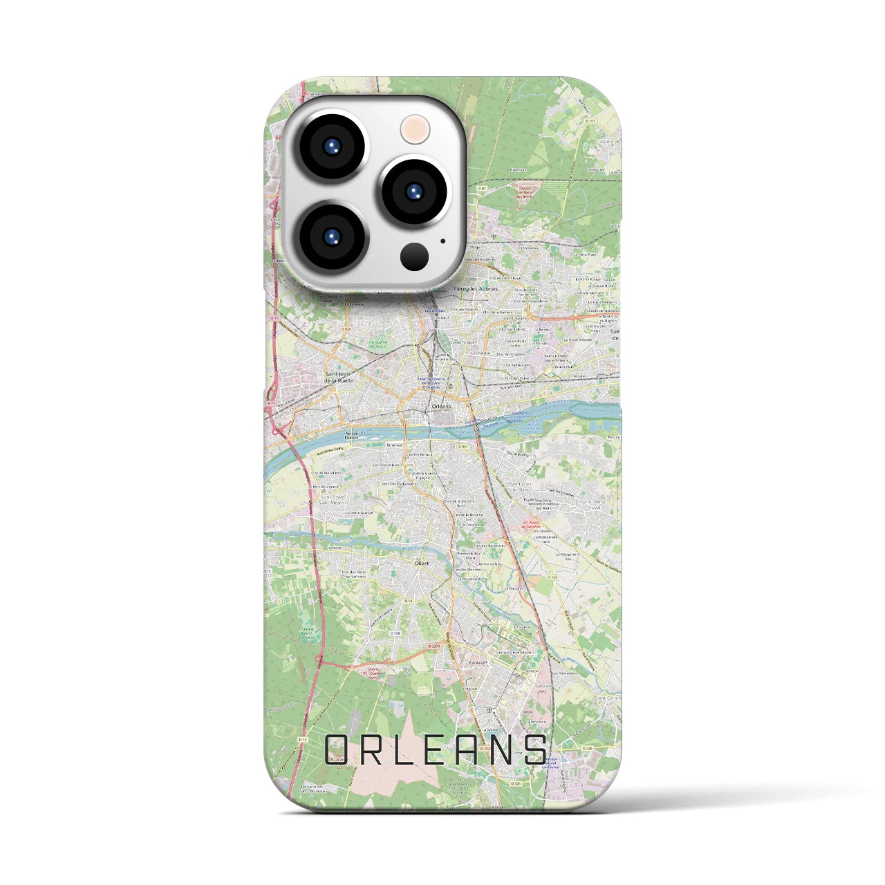 【オルレアン(フランス)】地図柄iPhoneケース(バックカバータイプ)