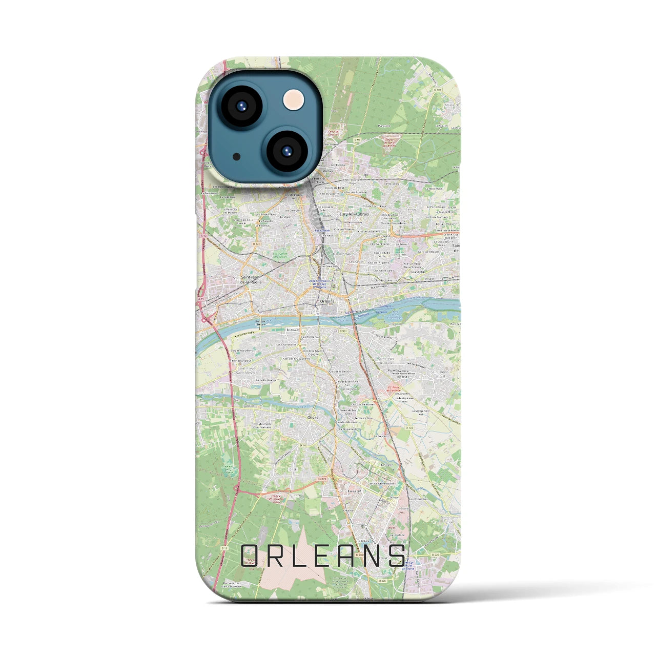 【オルレアン(フランス)】地図柄iPhoneケース(バックカバータイプ)