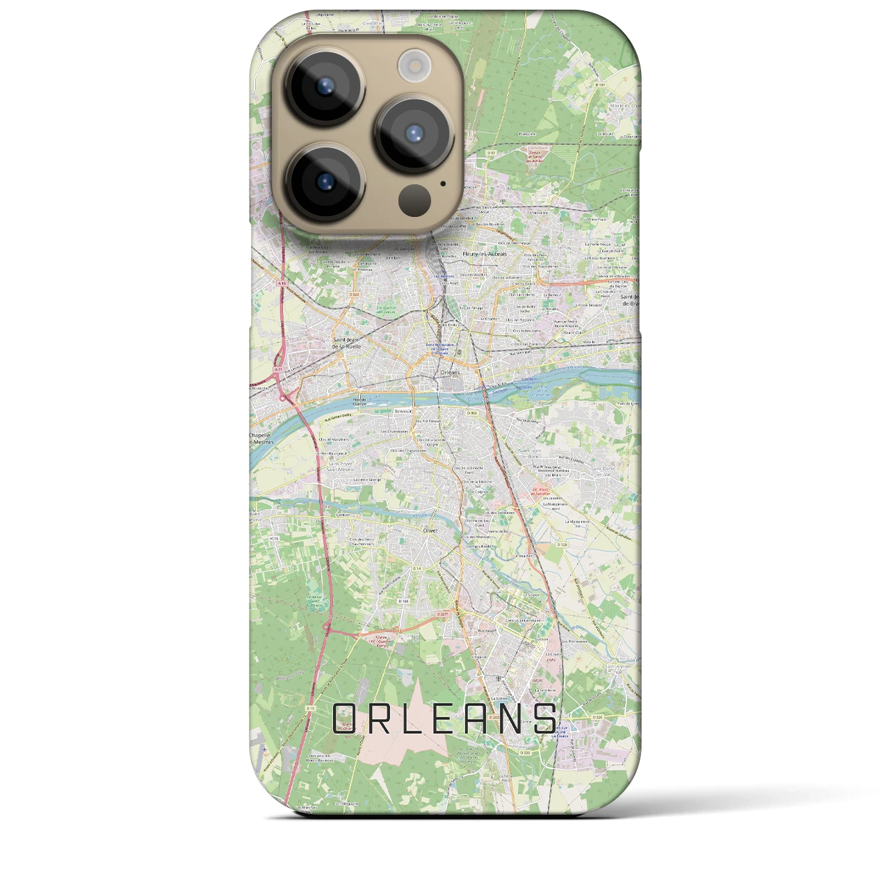 【オルレアン(フランス)】地図柄iPhoneケース(バックカバータイプ)