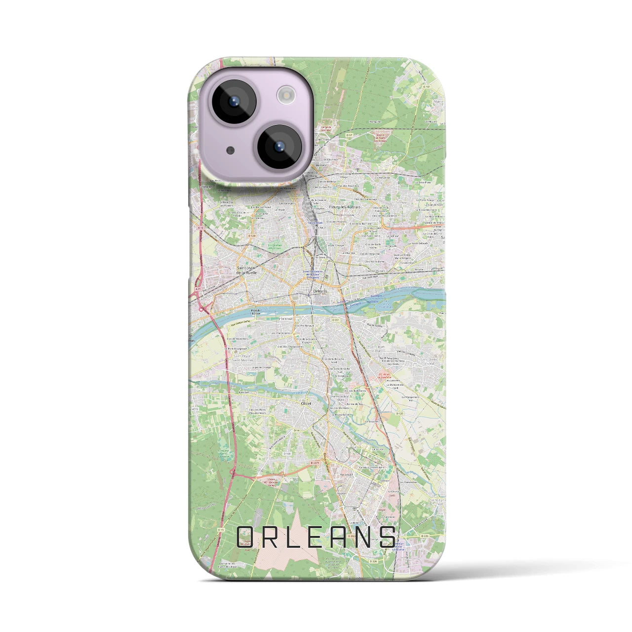 【オルレアン(フランス)】地図柄iPhoneケース(バックカバータイプ)