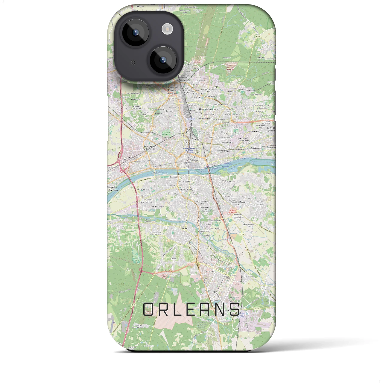 【オルレアン(フランス)】地図柄iPhoneケース(バックカバータイプ)