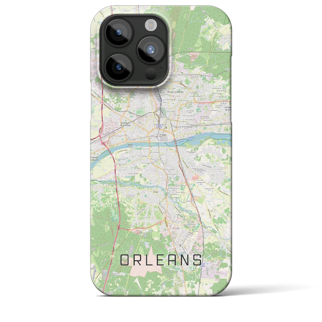 【オルレアン(フランス)】地図柄iPhoneケース(バックカバータイプ)
