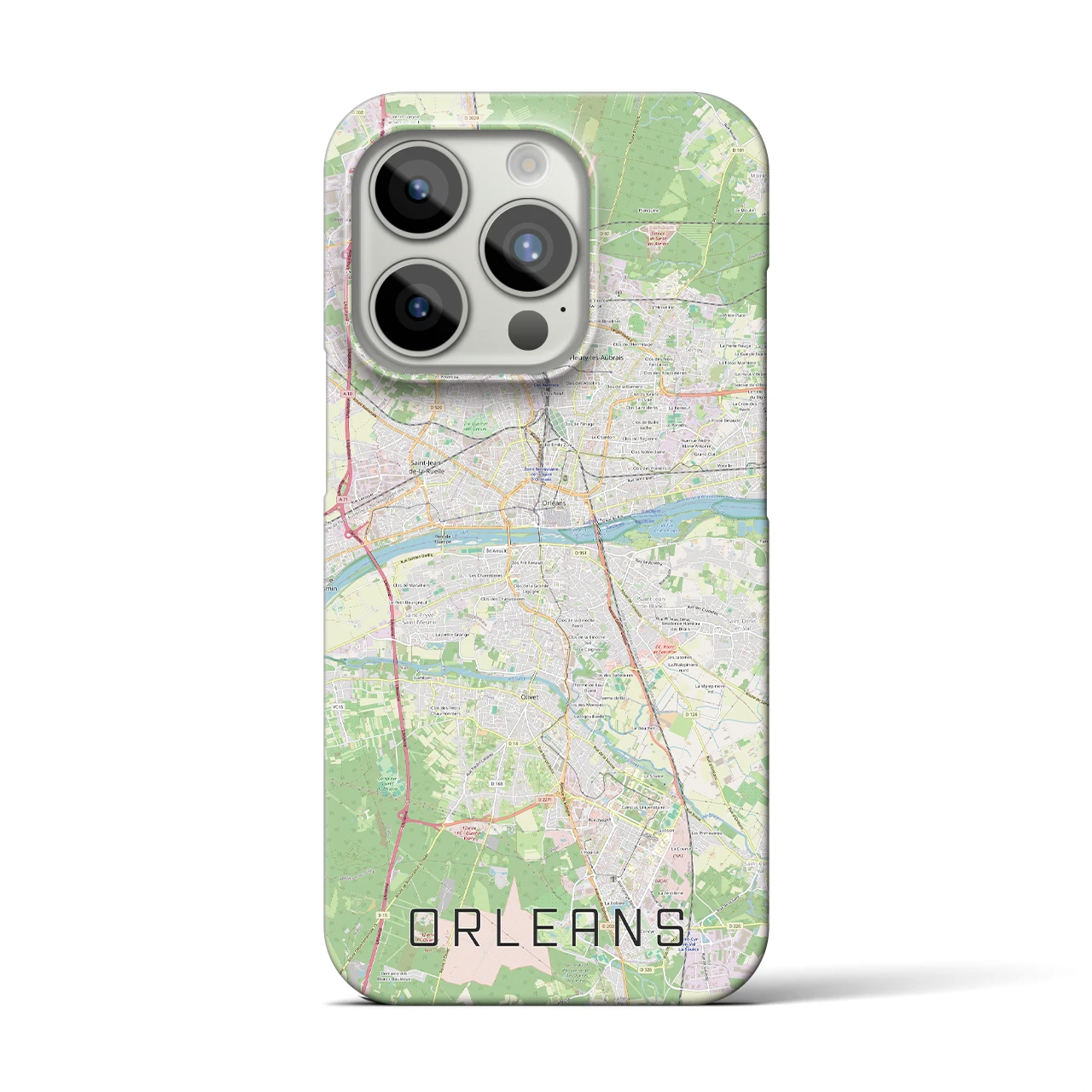 【オルレアン(フランス)】地図柄iPhoneケース(バックカバータイプ)