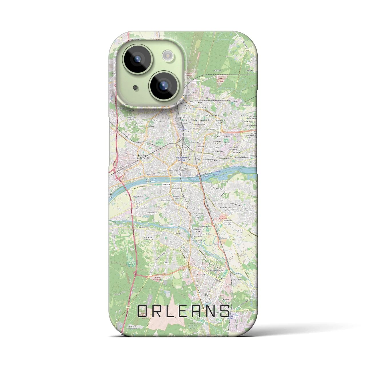 【オルレアン(フランス)】地図柄iPhoneケース(バックカバータイプ)