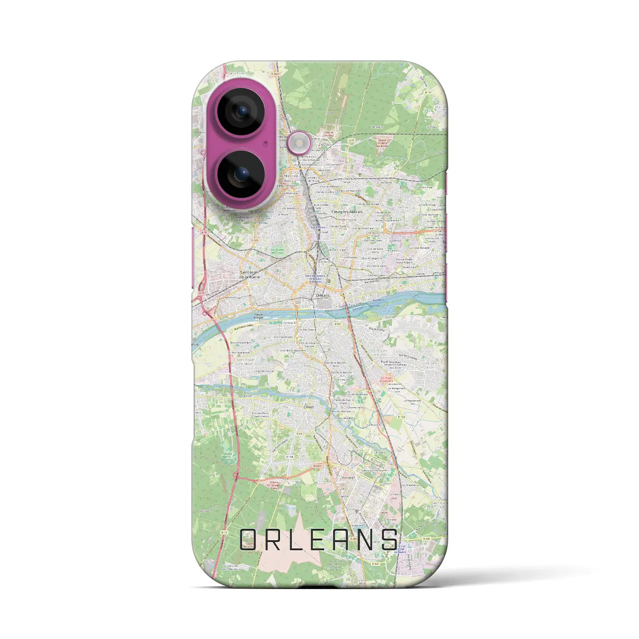 【オルレアン(フランス)】地図柄iPhoneケース(バックカバータイプ)
