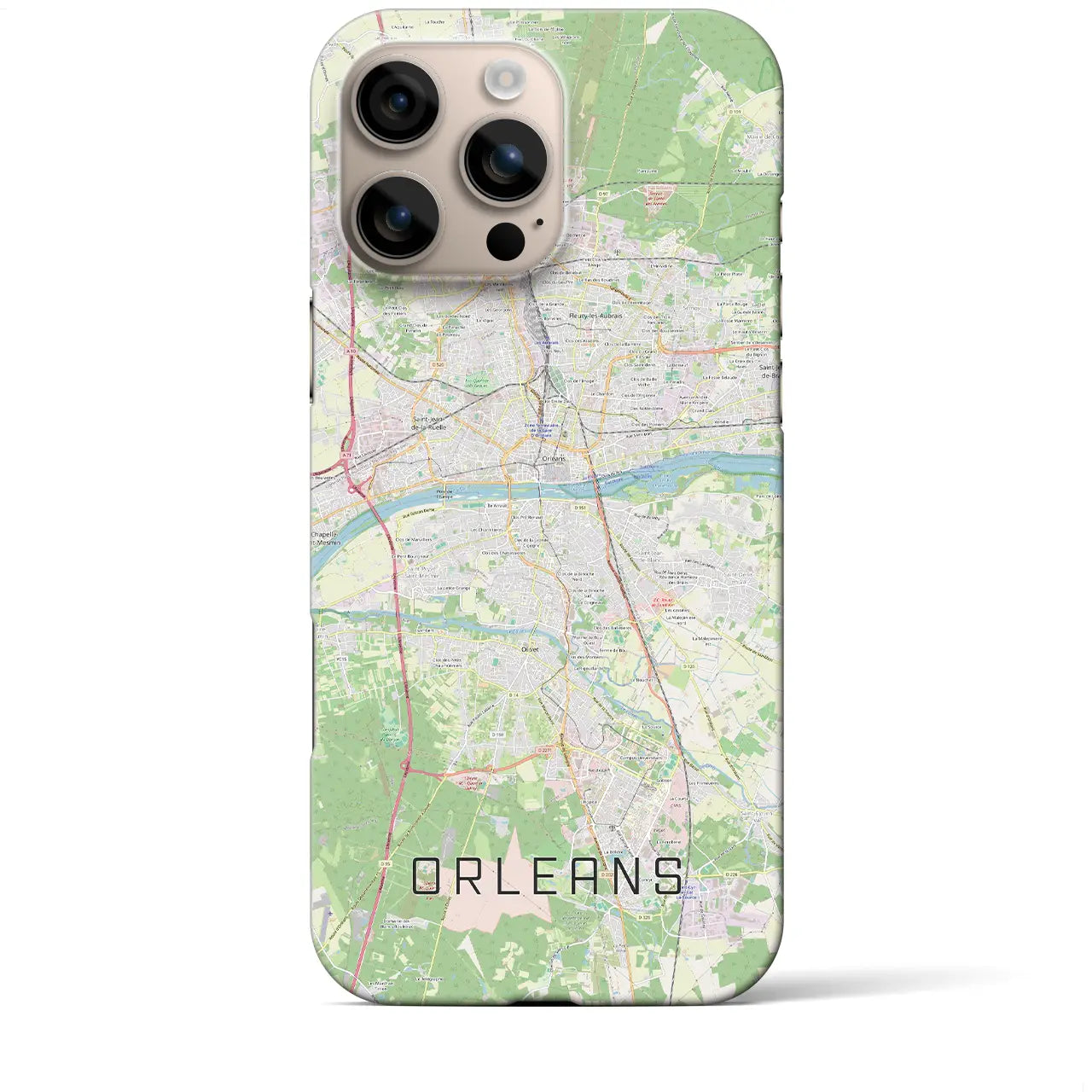 【オルレアン(フランス)】地図柄iPhoneケース(バックカバータイプ)