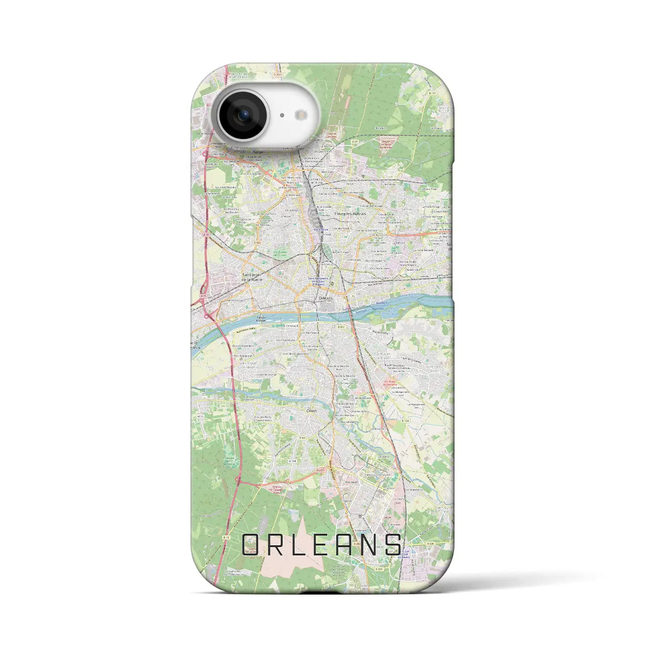 【オルレアン(フランス)】地図柄iPhoneケース(バックカバータイプ)