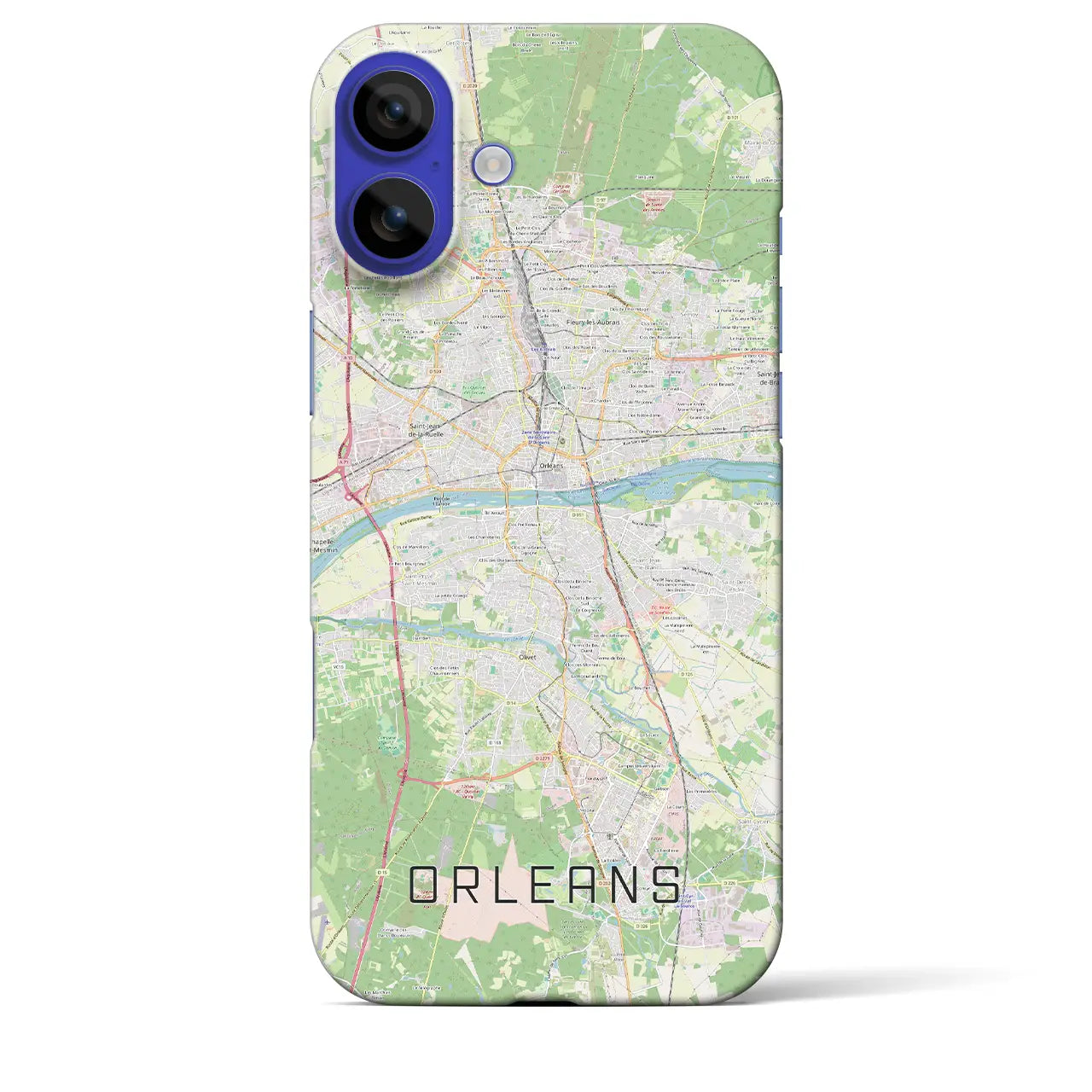 【オルレアン(フランス)】地図柄iPhoneケース(バックカバータイプ)ナチュラル・iPhone 16 Pro Max 用