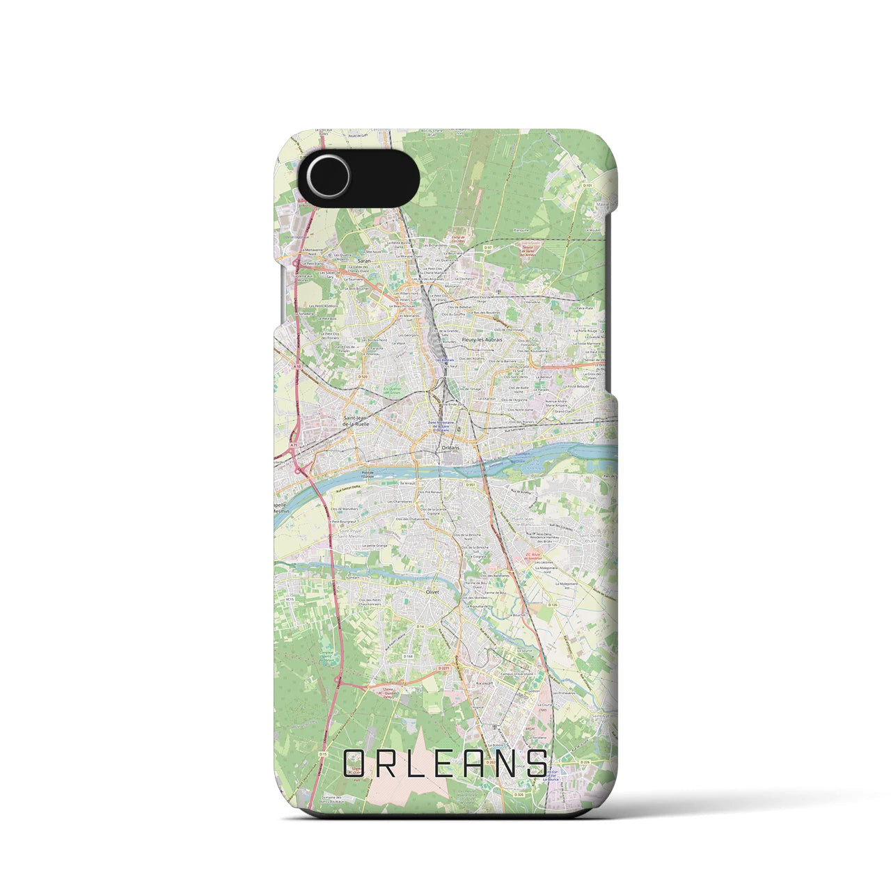 【オルレアン(フランス)】地図柄iPhoneケース(バックカバータイプ)