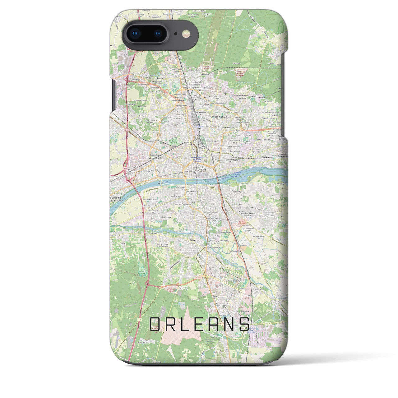 【オルレアン(フランス)】地図柄iPhoneケース(バックカバータイプ)