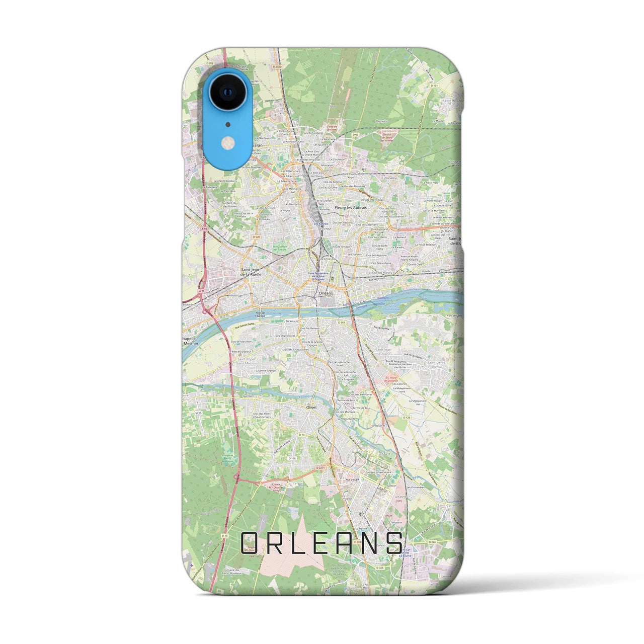【オルレアン(フランス)】地図柄iPhoneケース(バックカバータイプ)