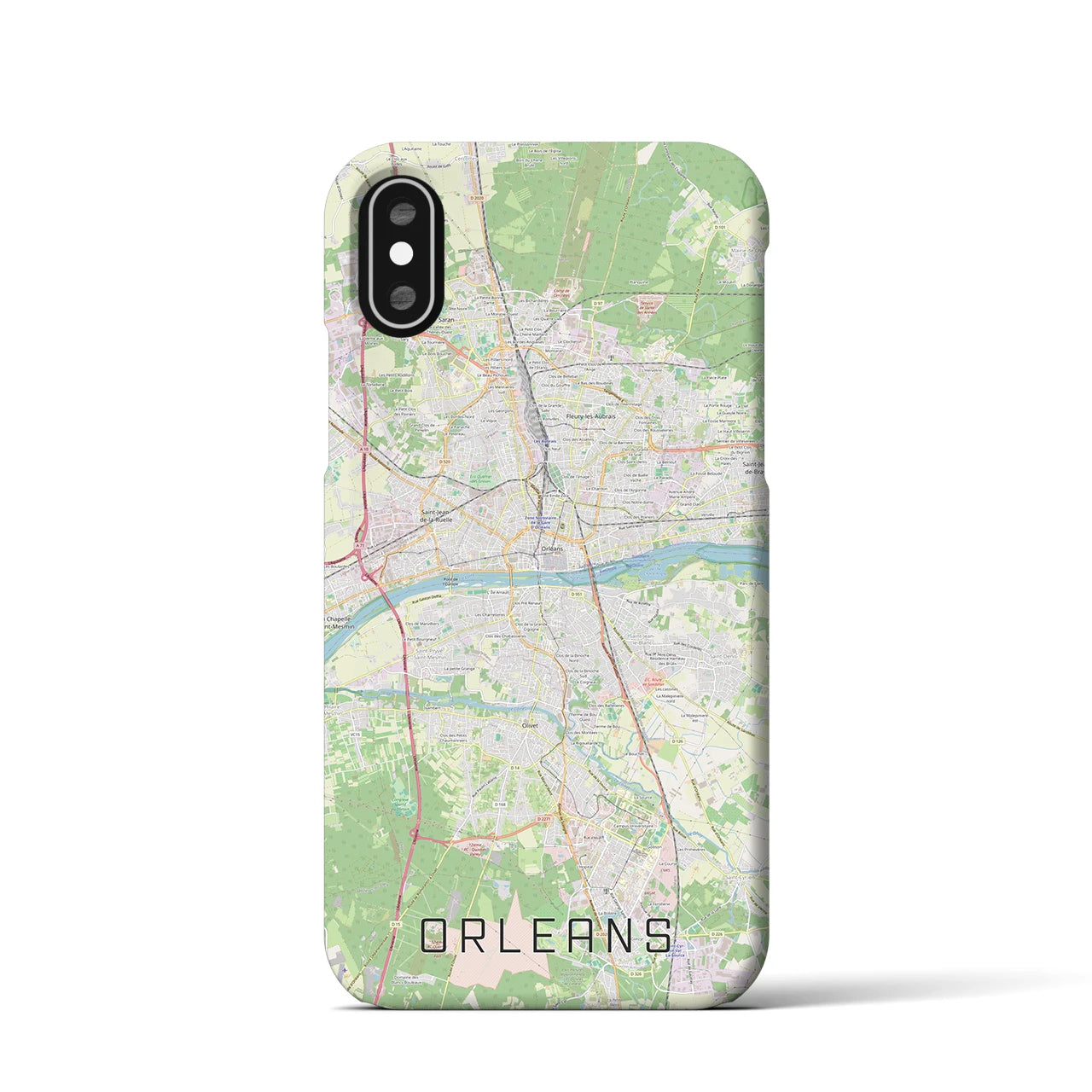 【オルレアン(フランス)】地図柄iPhoneケース(バックカバータイプ)