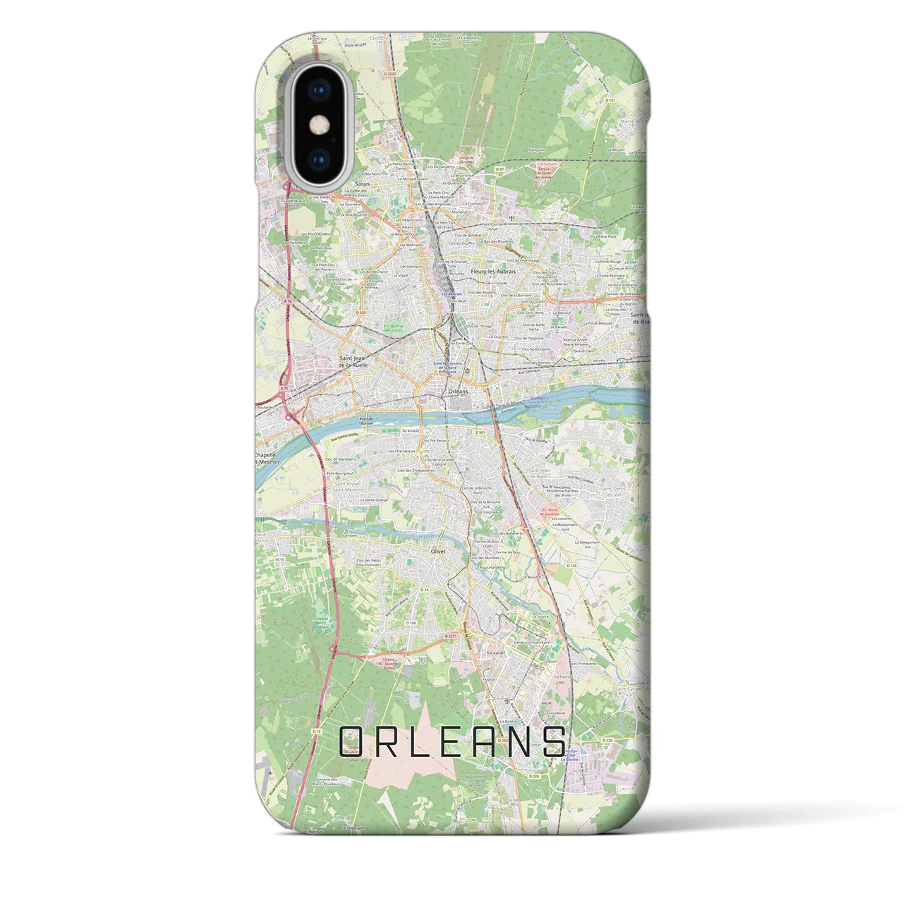【オルレアン(フランス)】地図柄iPhoneケース(バックカバータイプ)
