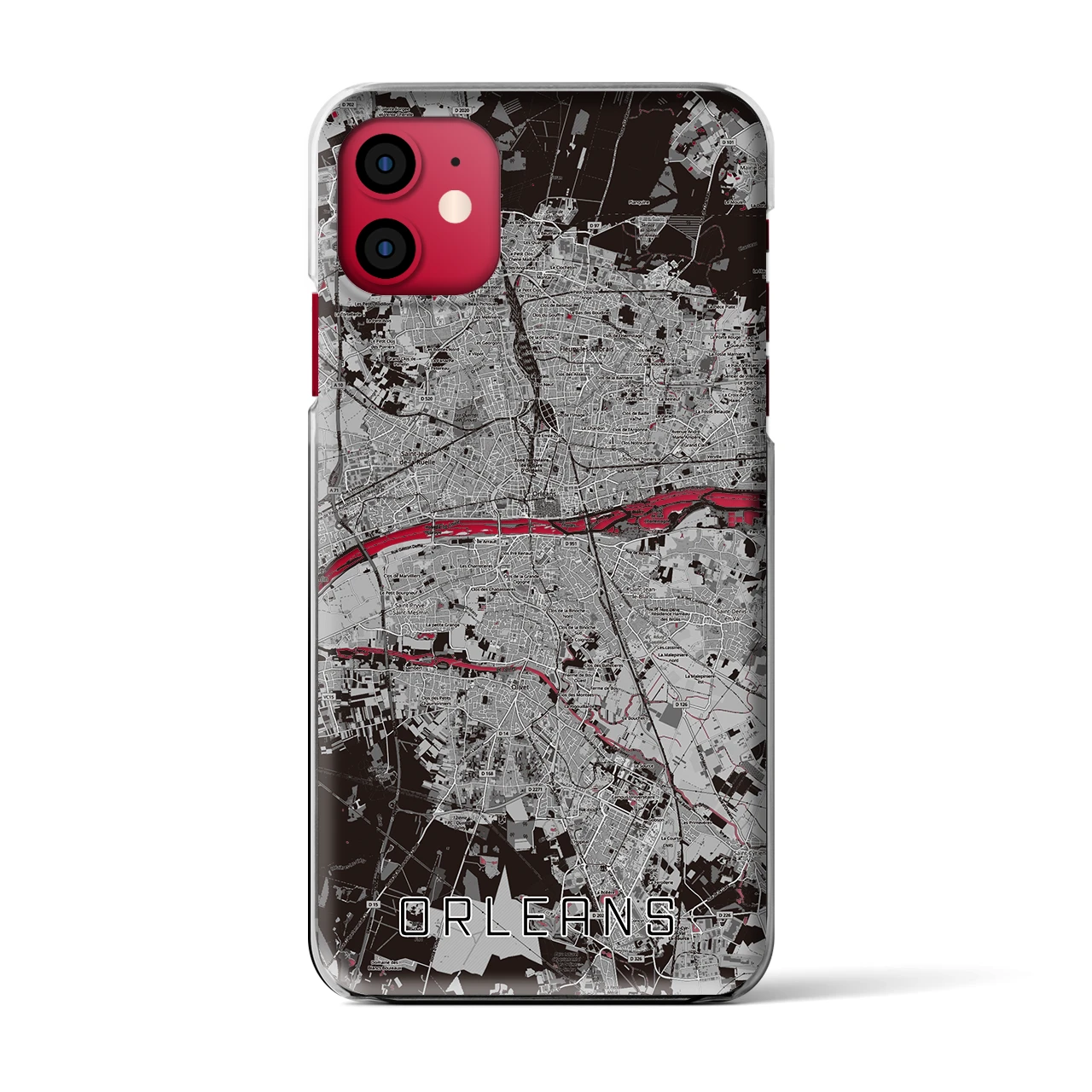 【オルレアン(フランス)】地図柄iPhoneケース(クリアタイプ)
