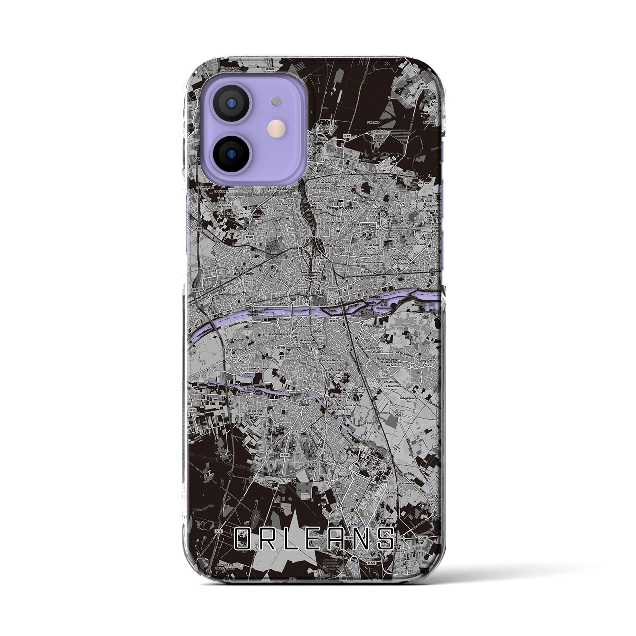 【オルレアン(フランス)】地図柄iPhoneケース(クリアタイプ)