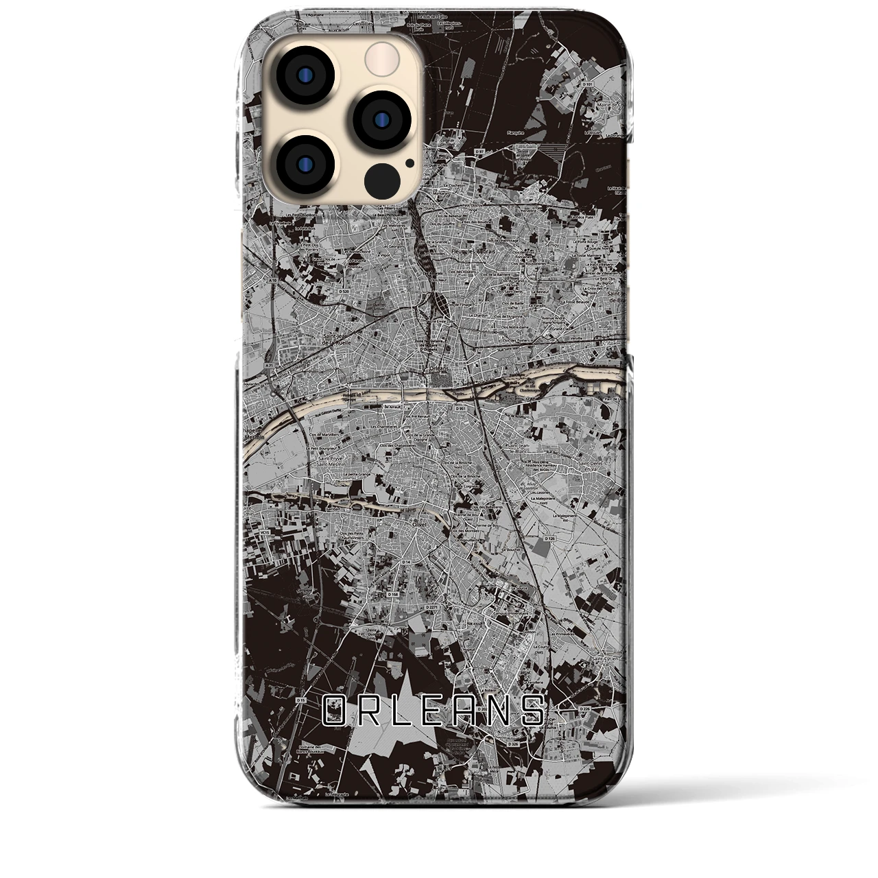 【オルレアン(フランス)】地図柄iPhoneケース(クリアタイプ)