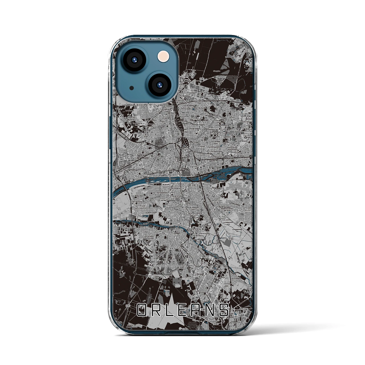 【オルレアン(フランス)】地図柄iPhoneケース(クリアタイプ)