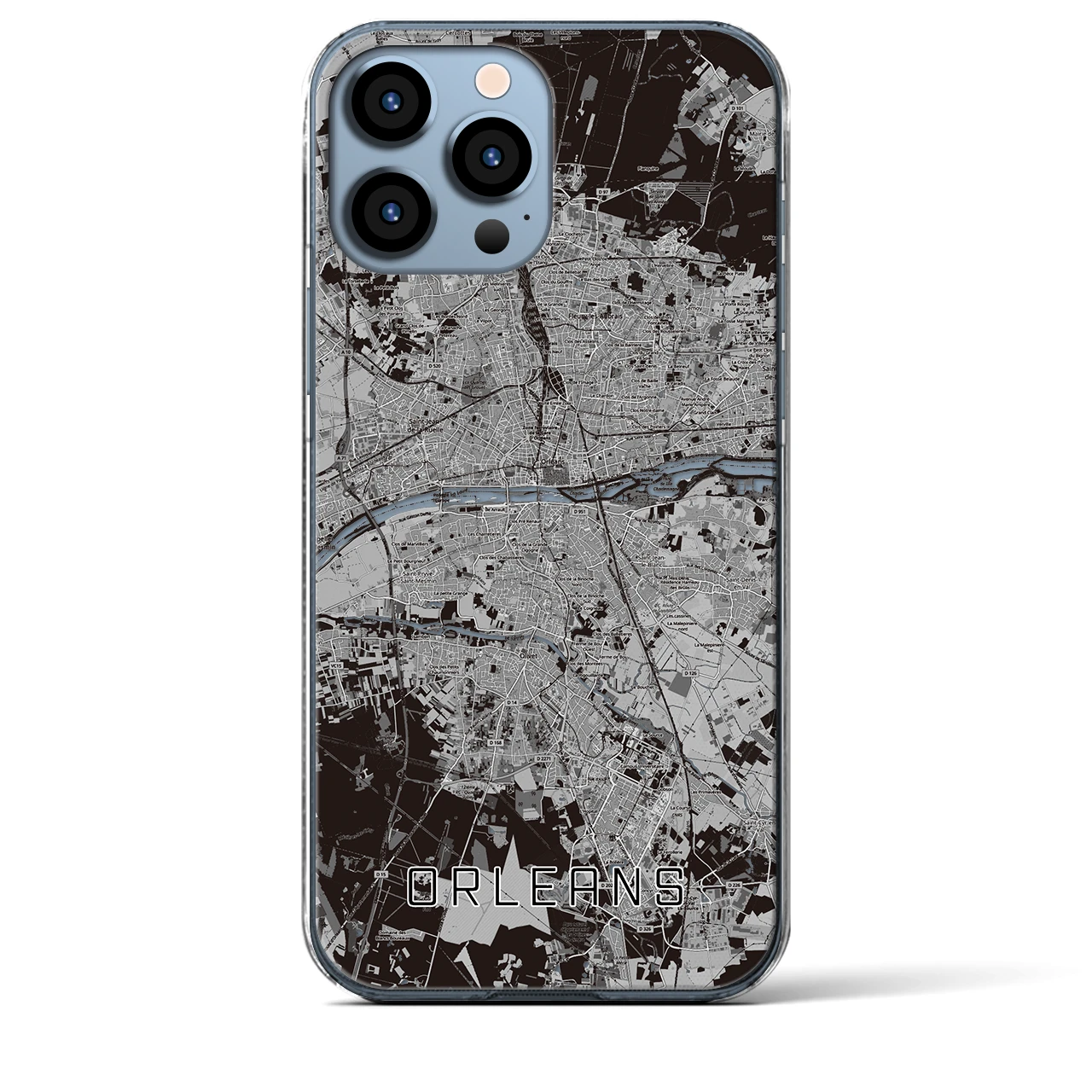 【オルレアン(フランス)】地図柄iPhoneケース(クリアタイプ)