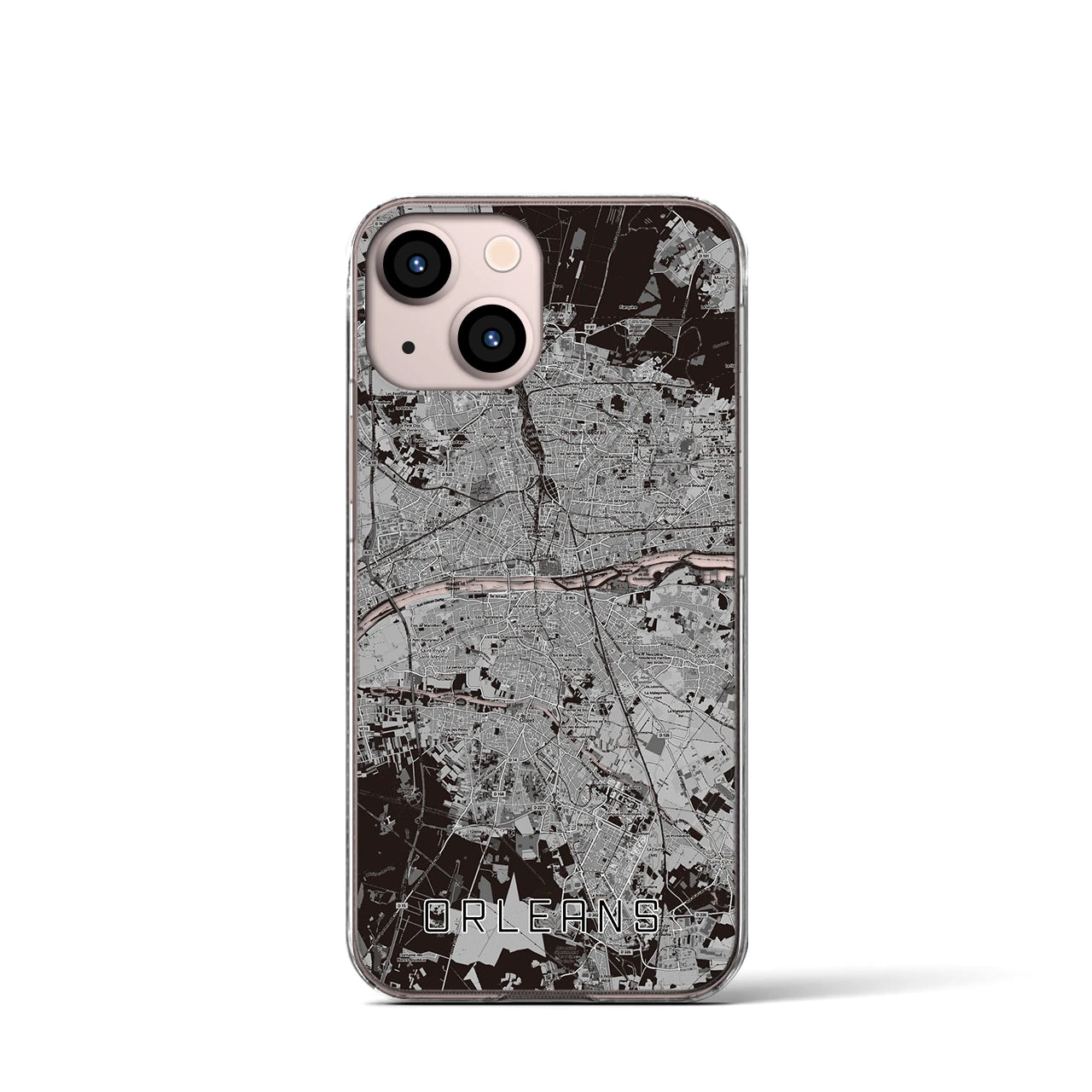 【オルレアン(フランス)】地図柄iPhoneケース(クリアタイプ)