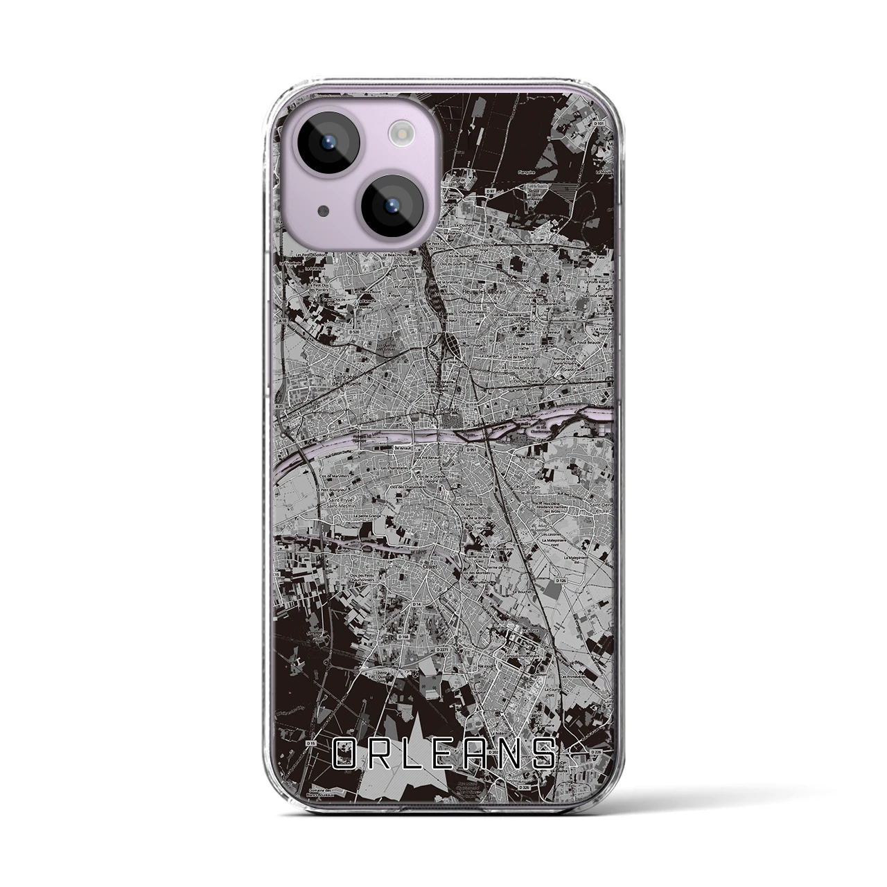 【オルレアン(フランス)】地図柄iPhoneケース(クリアタイプ)