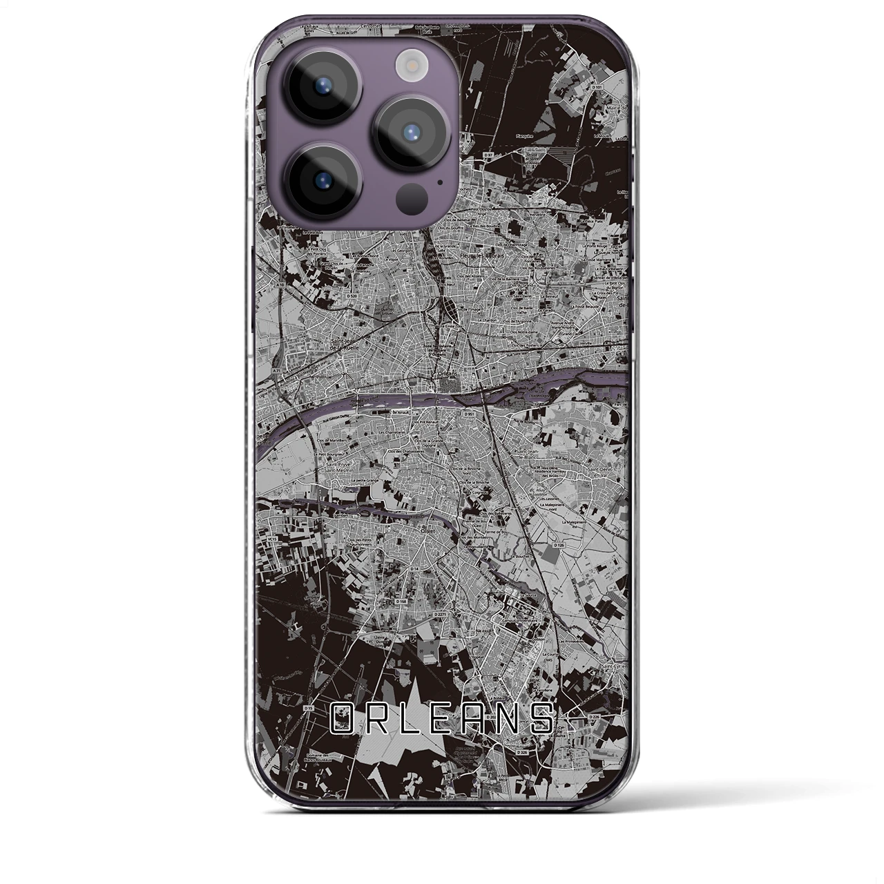 【オルレアン(フランス)】地図柄iPhoneケース(クリアタイプ)