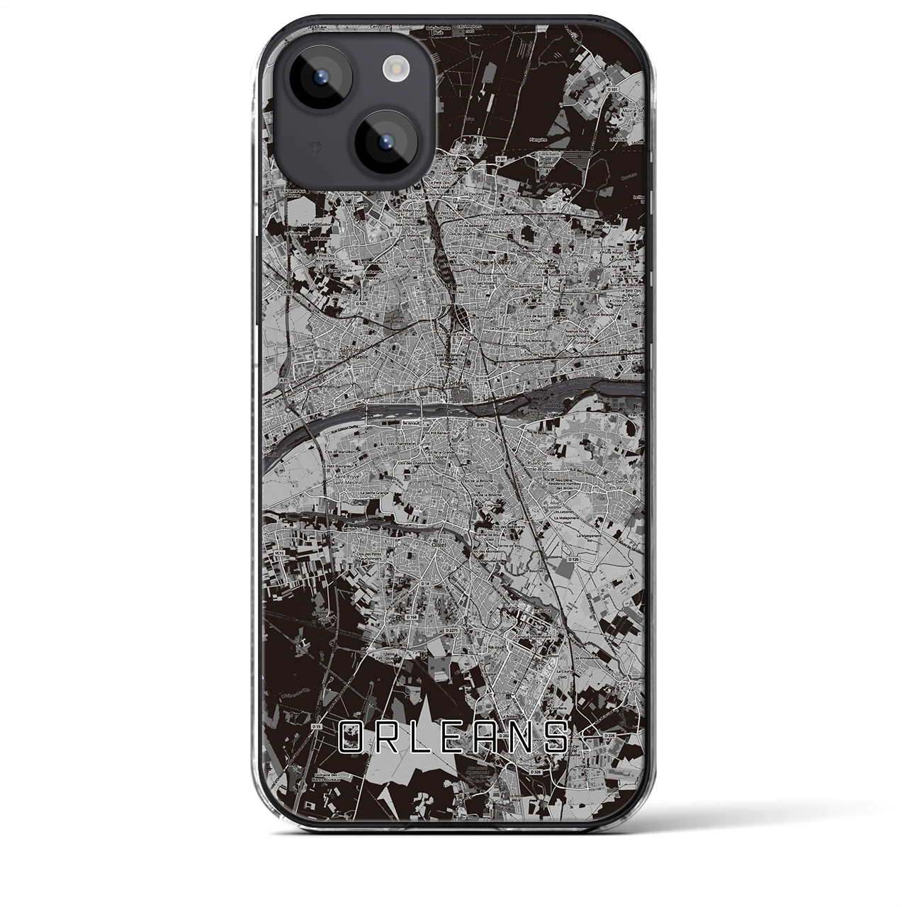 【オルレアン(フランス)】地図柄iPhoneケース(クリアタイプ)