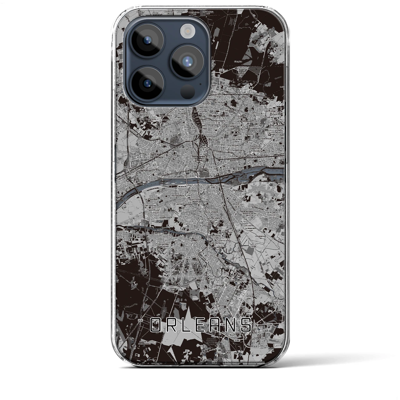 【オルレアン(フランス)】地図柄iPhoneケース(クリアタイプ)