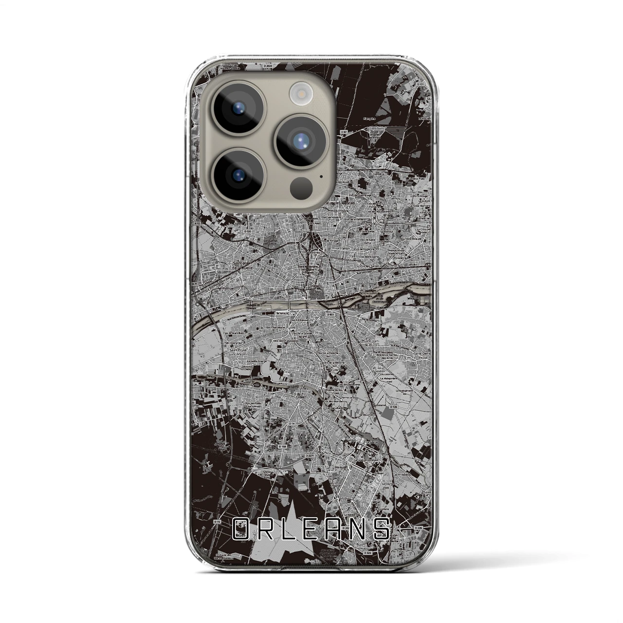 【オルレアン(フランス)】地図柄iPhoneケース(クリアタイプ)