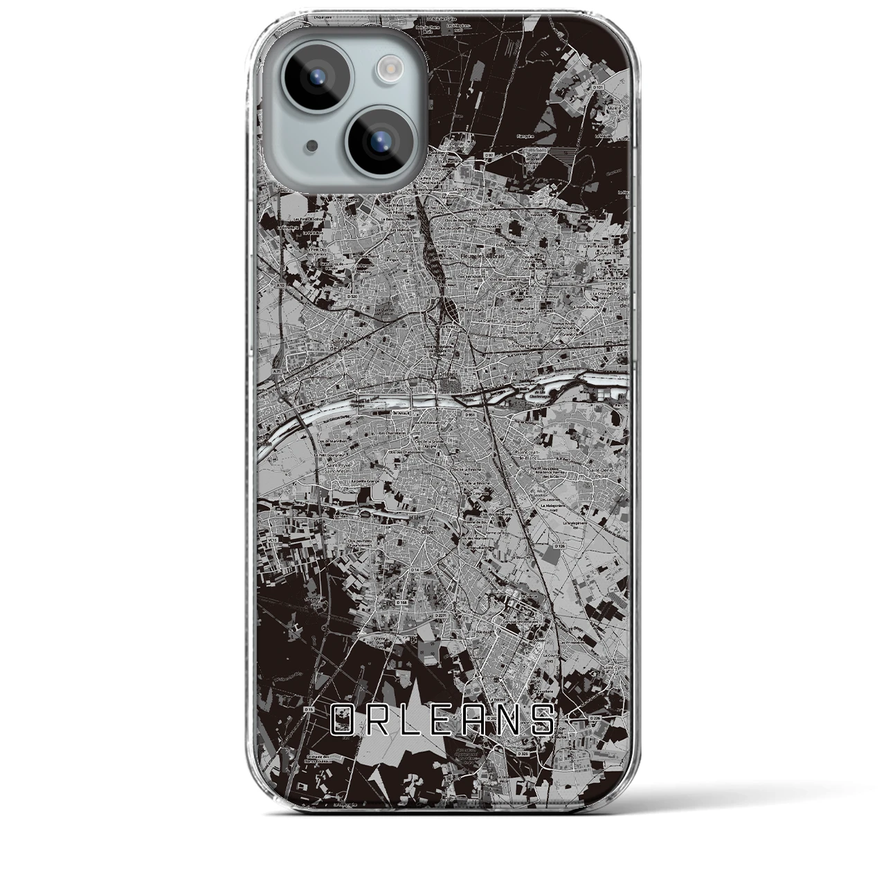 【オルレアン(フランス)】地図柄iPhoneケース(クリアタイプ)