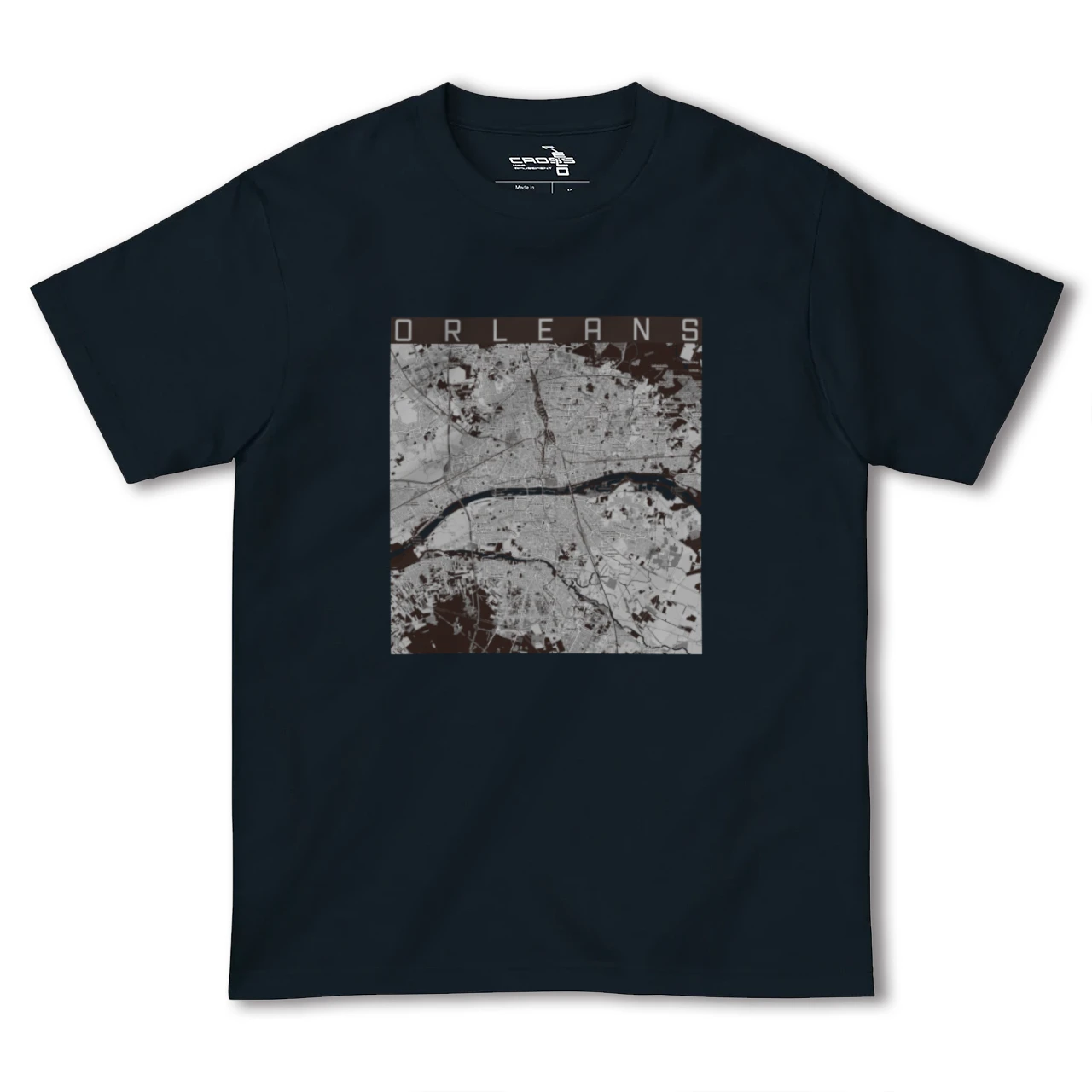 【オルレアン(フランス)】地図柄ヘビーウェイトTシャツ
