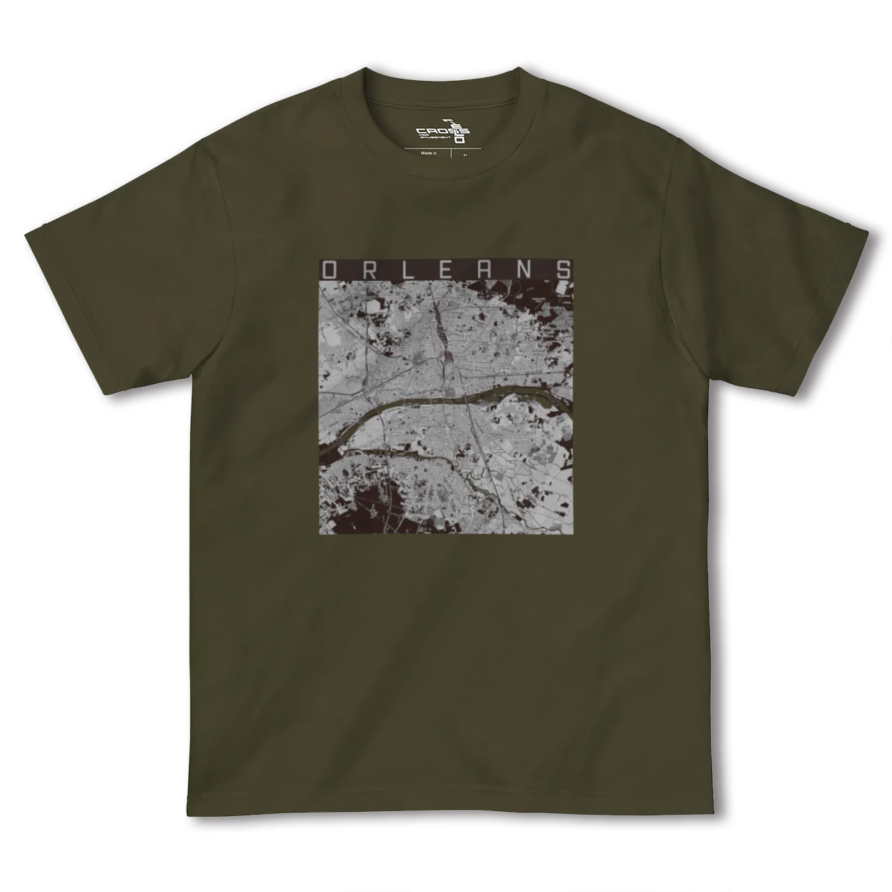 【オルレアン(フランス)】地図柄ヘビーウェイトTシャツ