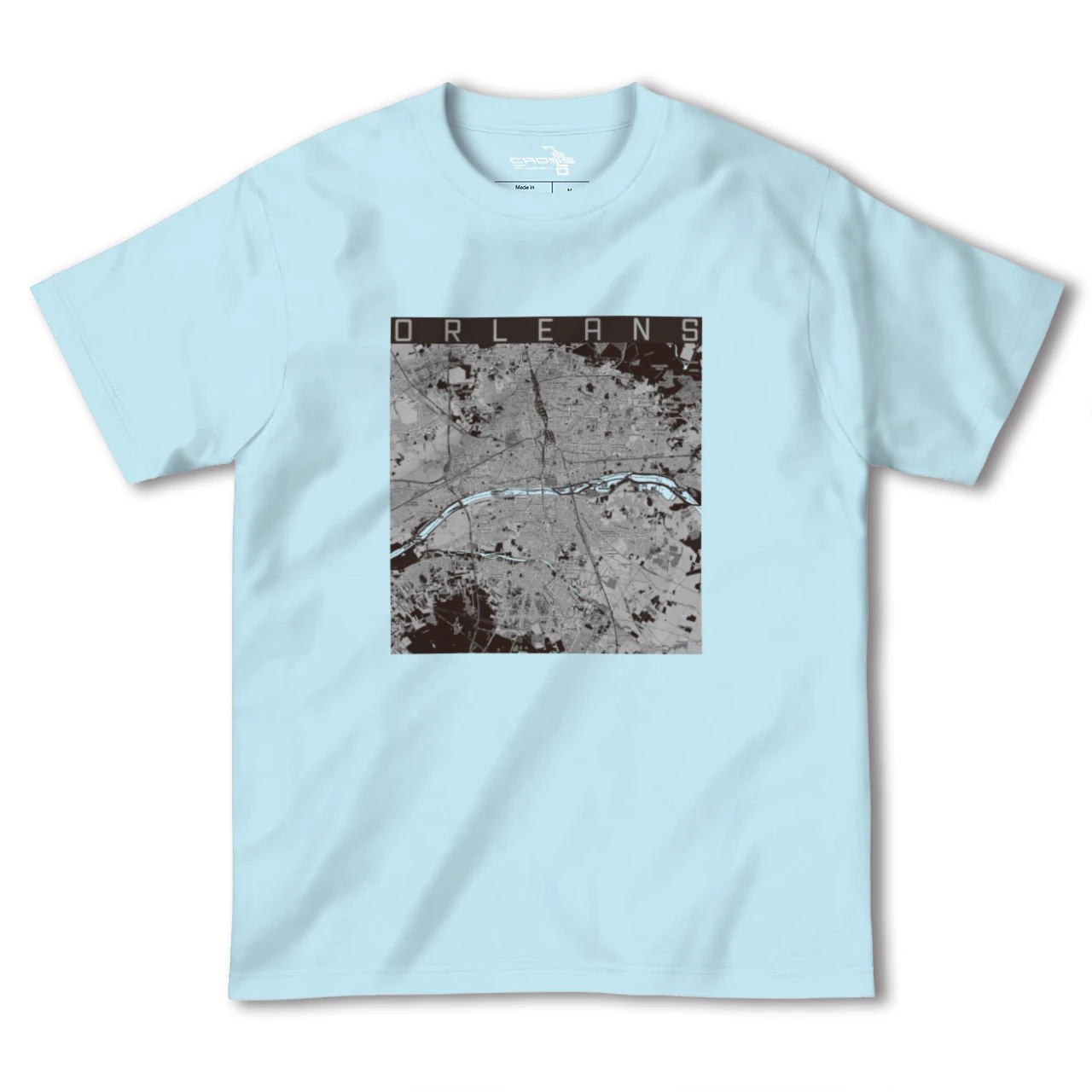 【オルレアン(フランス)】地図柄ヘビーウェイトTシャツ